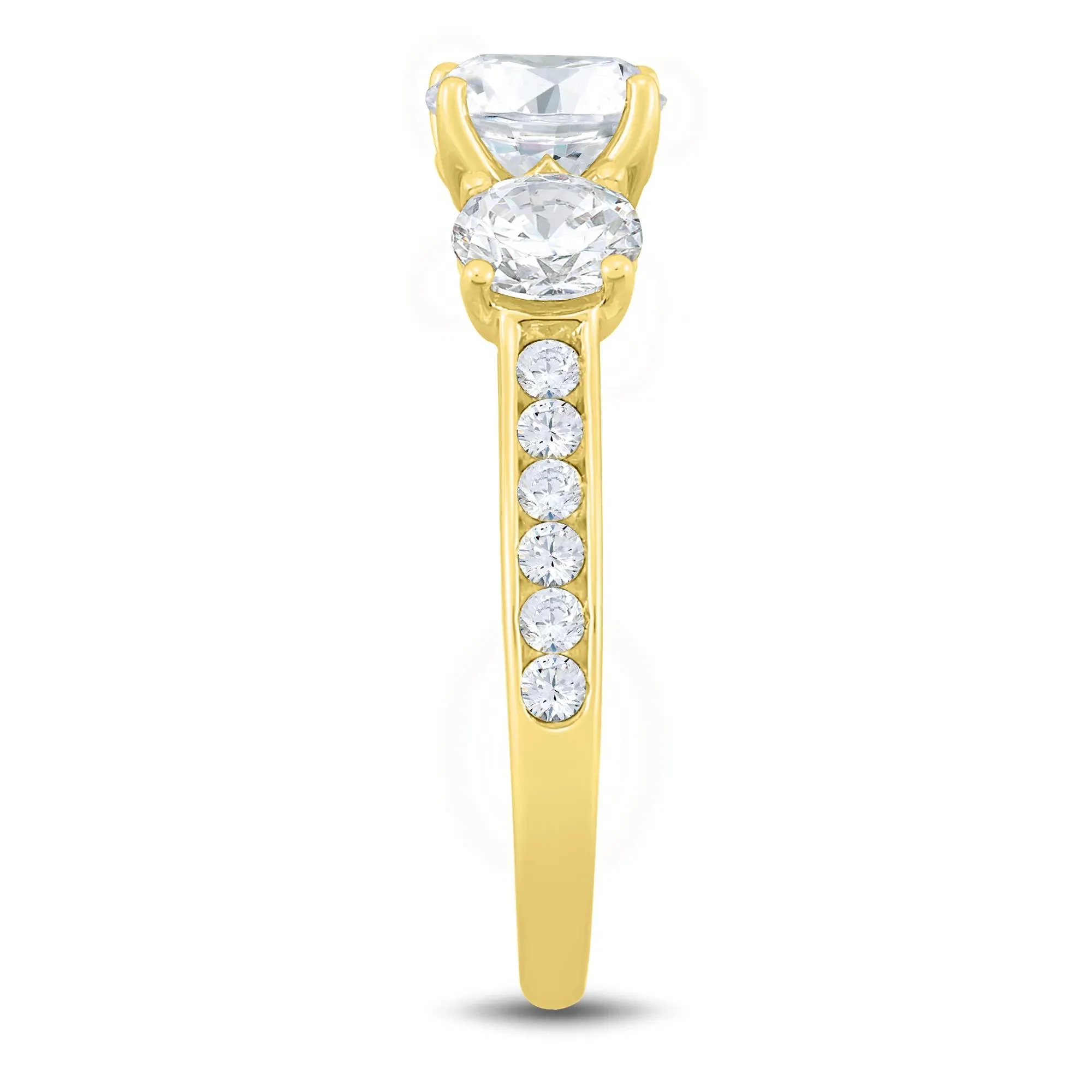 1/4 CT. Tw. Lab Grown Diamond Engagement Ring 14K Yellow Gold (2-) Round Brilliant Cut Size 7.5 1mm - Image 3