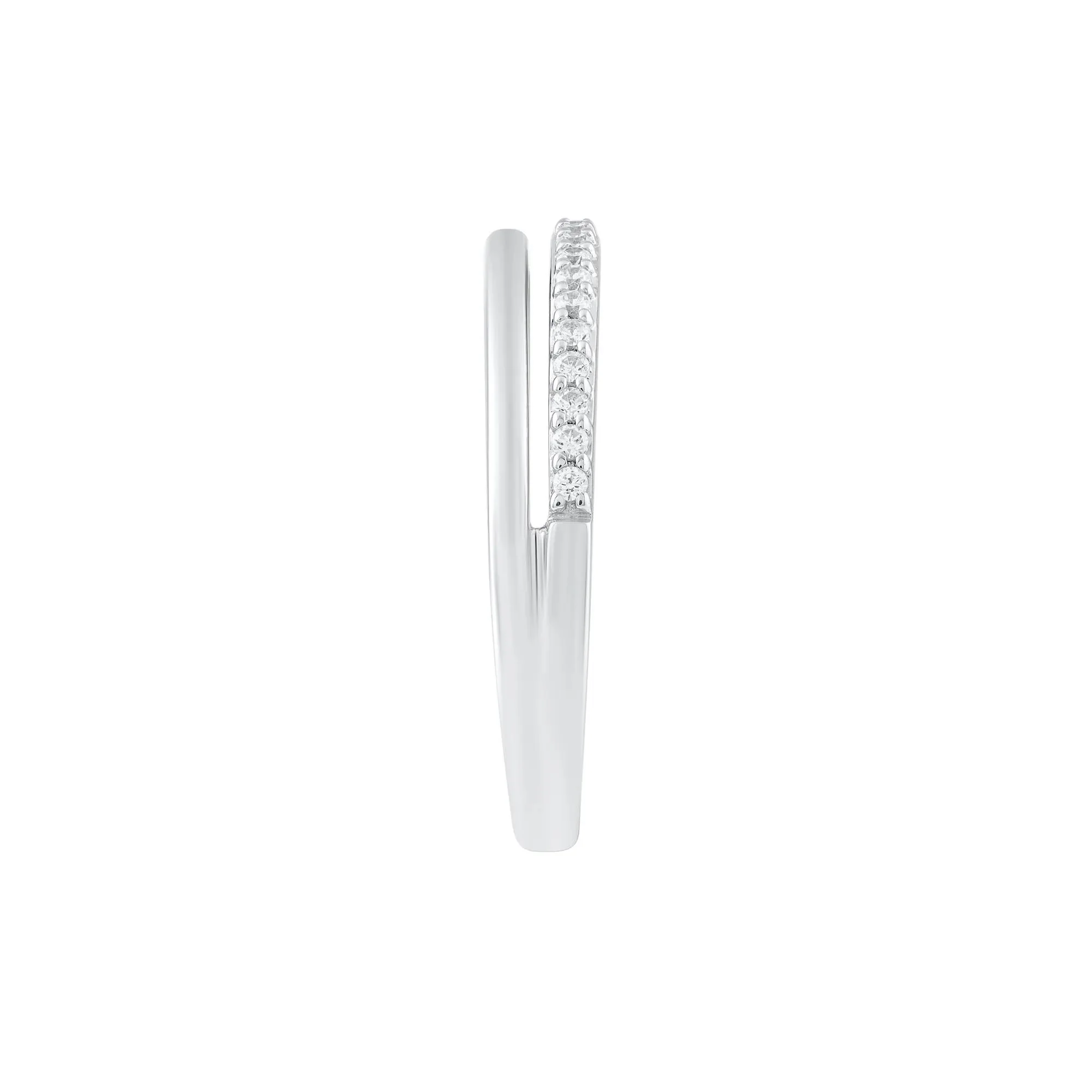 1/8 CT. Tw. Diamond Double-Row Band Ring 10K White Gold Round Brilliant Cut Size 9 - Image 3