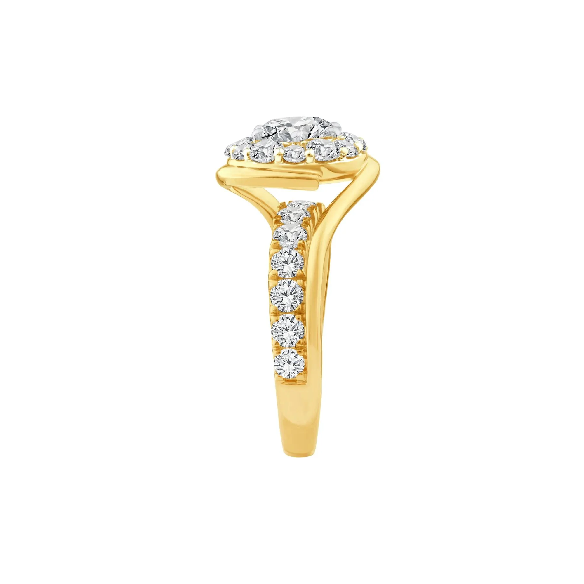 3 CT. Tw. Lab Grown Diamond Engagement Ring 10K Yellow Gold Size 7 - Image 3