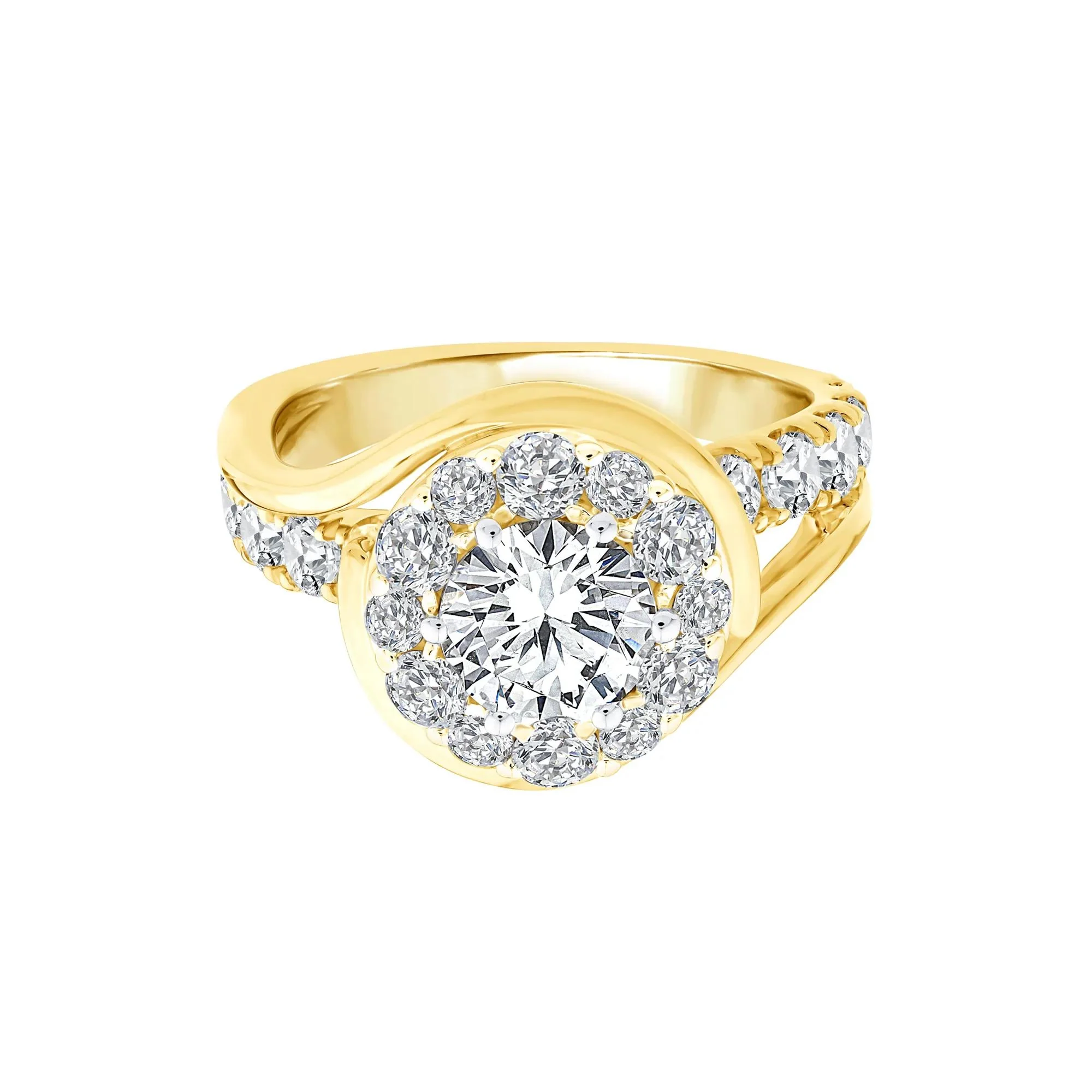 3 CT. Tw. Lab Grown Diamond Engagement Ring 10K Yellow Gold Size 9