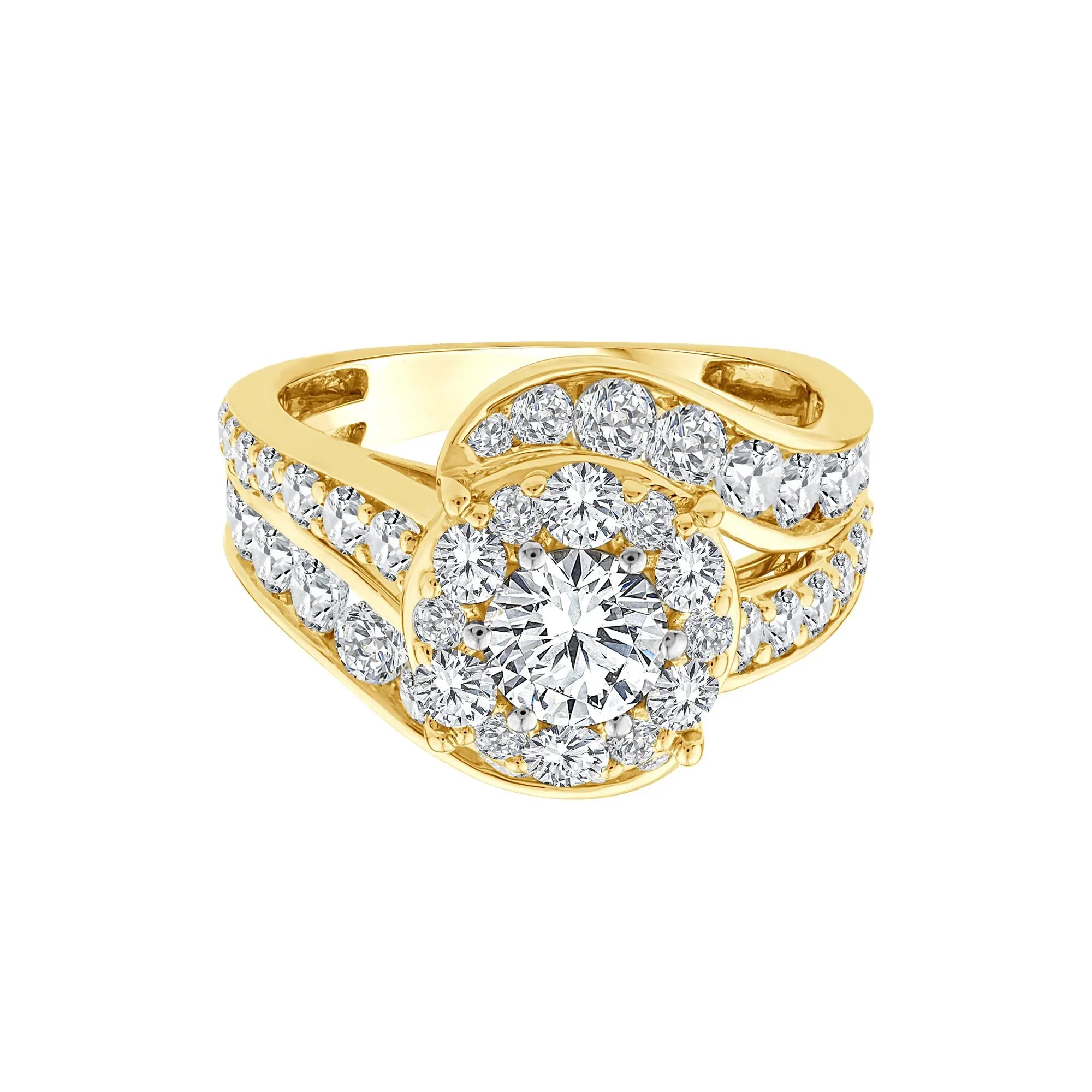 3 CT. Tw. Lab Grown Diamond Engagement Ring 10K Yellow Gold Size 8.5