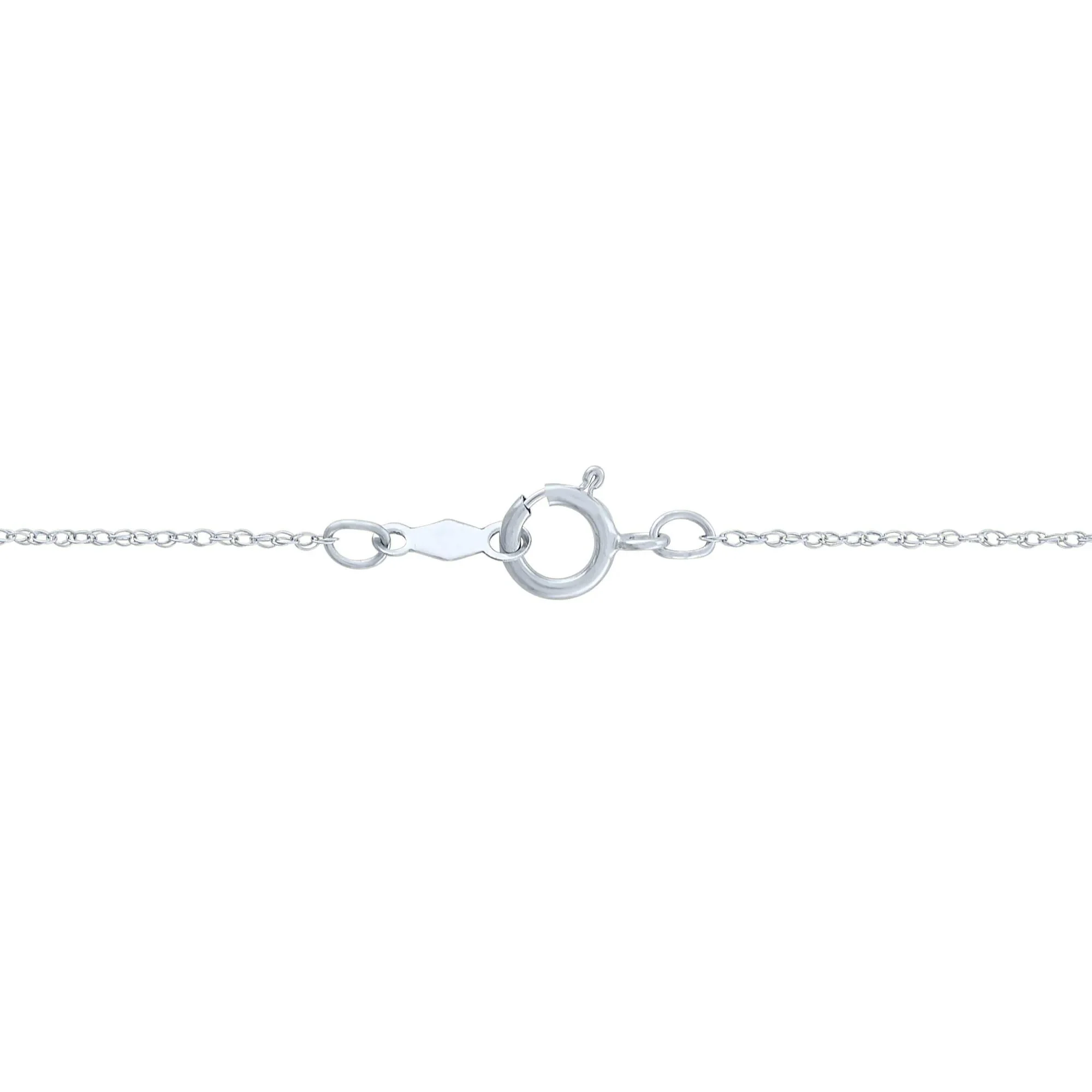 Peridot and Lab-Created White Sapphire Pendant Necklace 10K White Gold Size 18" - Image 3