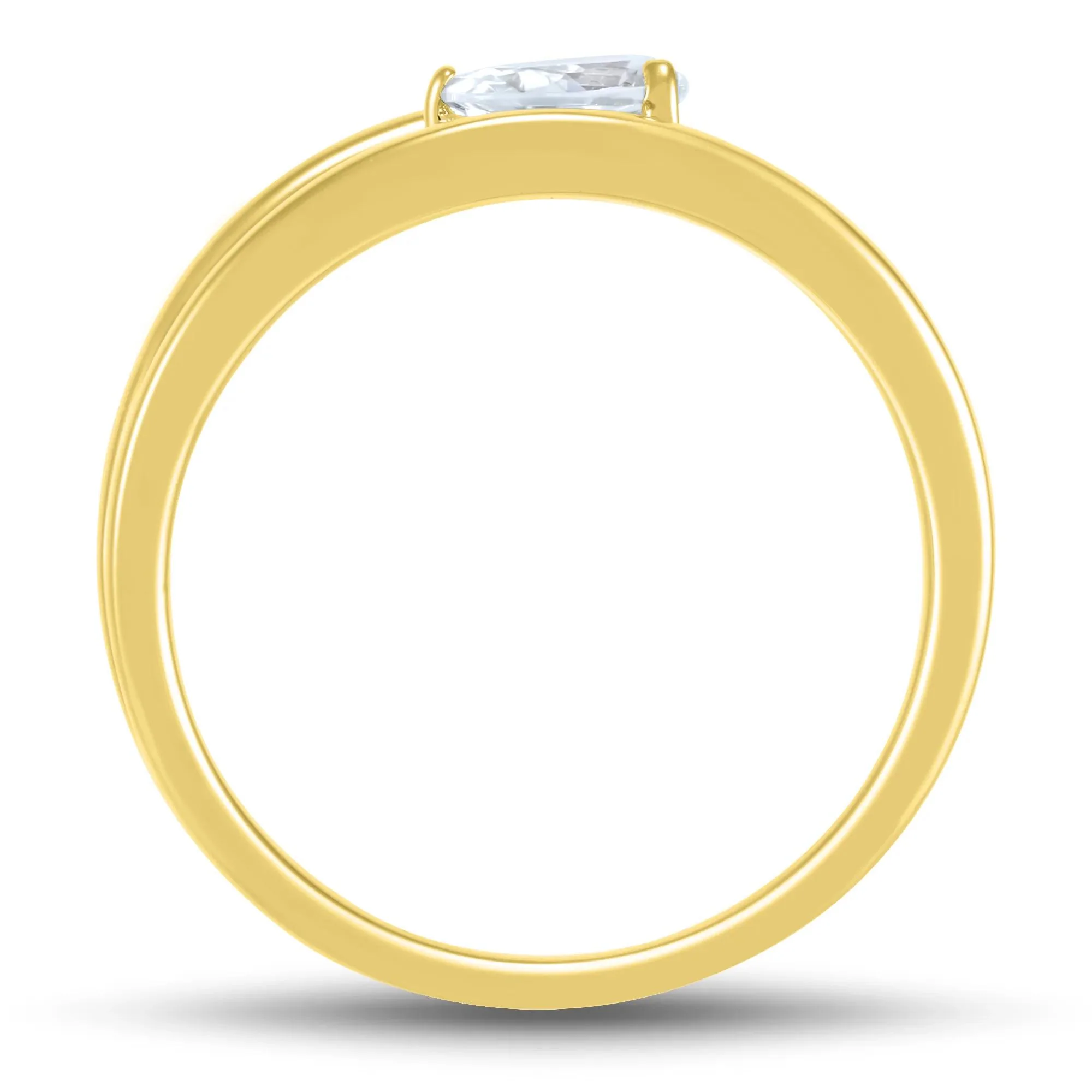 1/3 CT. Tw. Lab Grown Diamond Solitiare Ring 10K Yellow Gold Size 9 1mm - Image 2