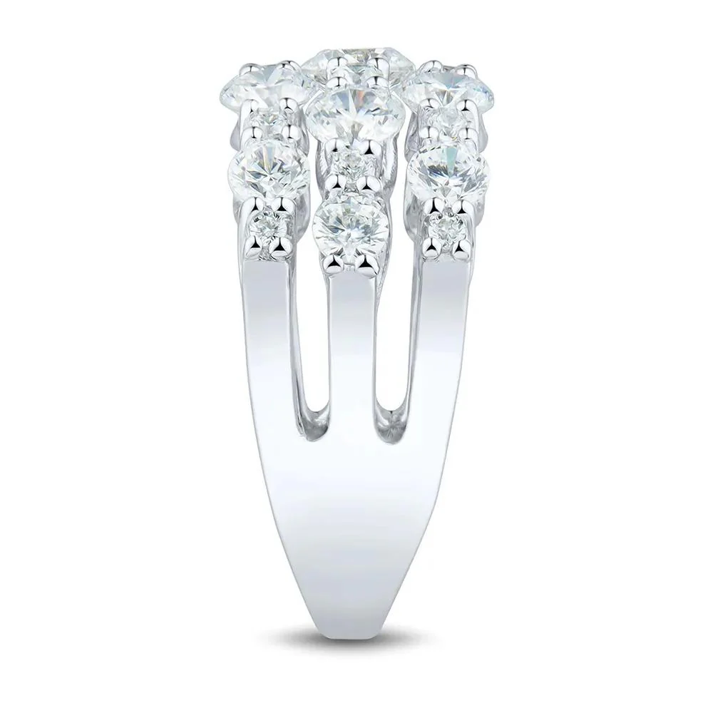 2 CT. Tw. Lab Grown Diamond Band Ring 14K White Gold Round Brilliant Cut Size 8.5 1mm - Image 3