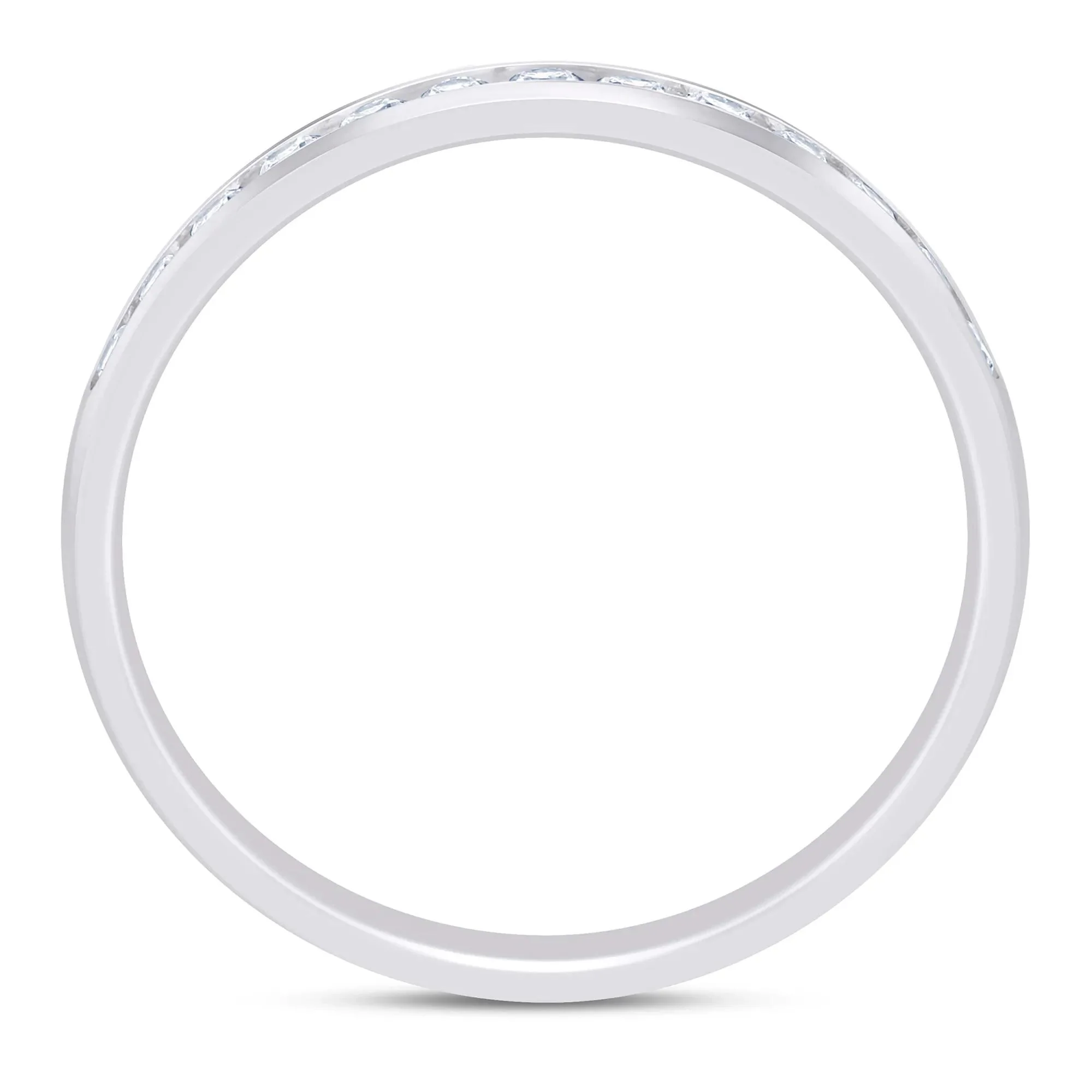 1/4 CT. Tw. Lab Grown Diamond Channel-Set Band Ring Platinum White Size 5.5 2.5mm - Image 2