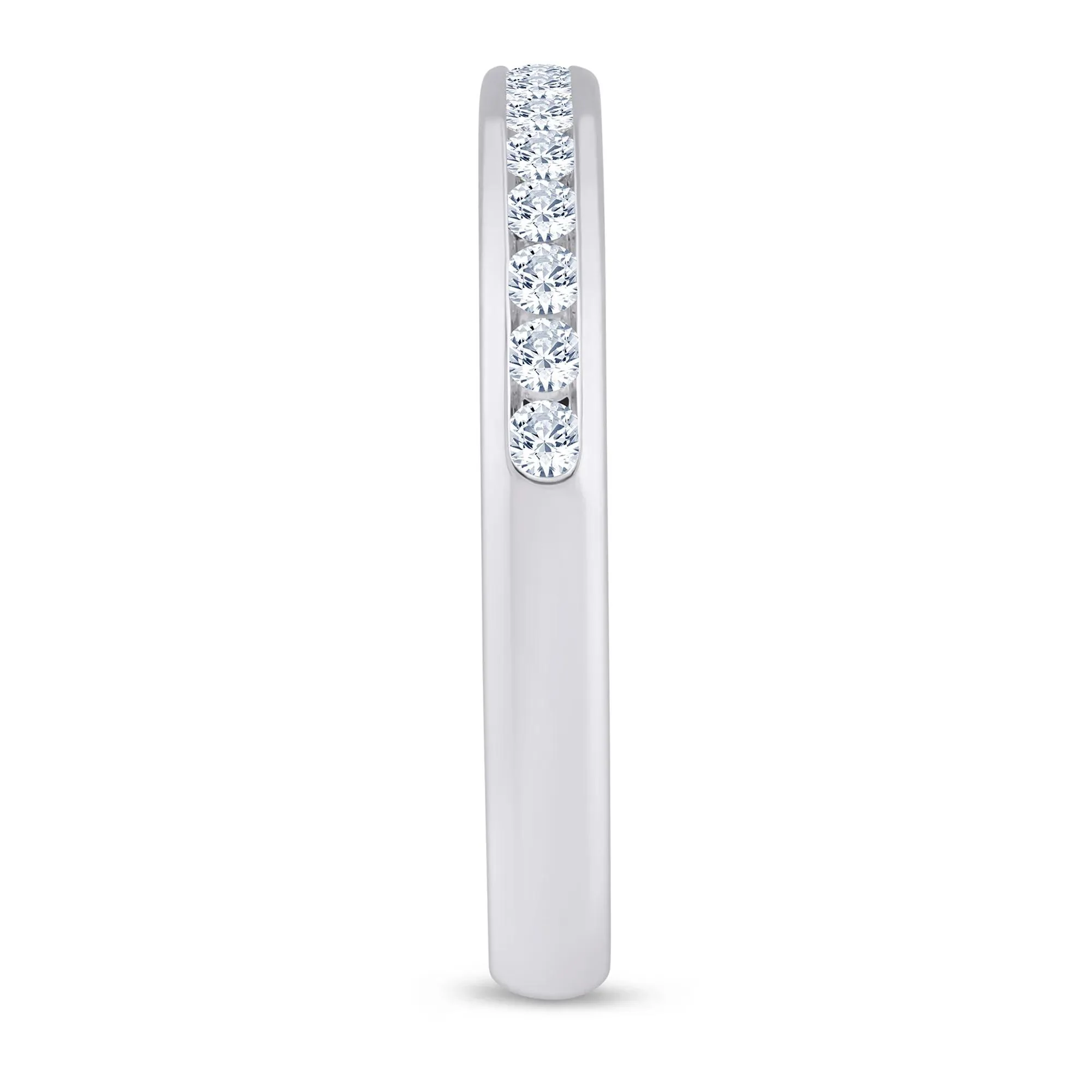 1/4 CT. Tw. Lab Grown Diamond Channel-Set Band Ring Platinum White Size 5.5 2.5mm - Image 3