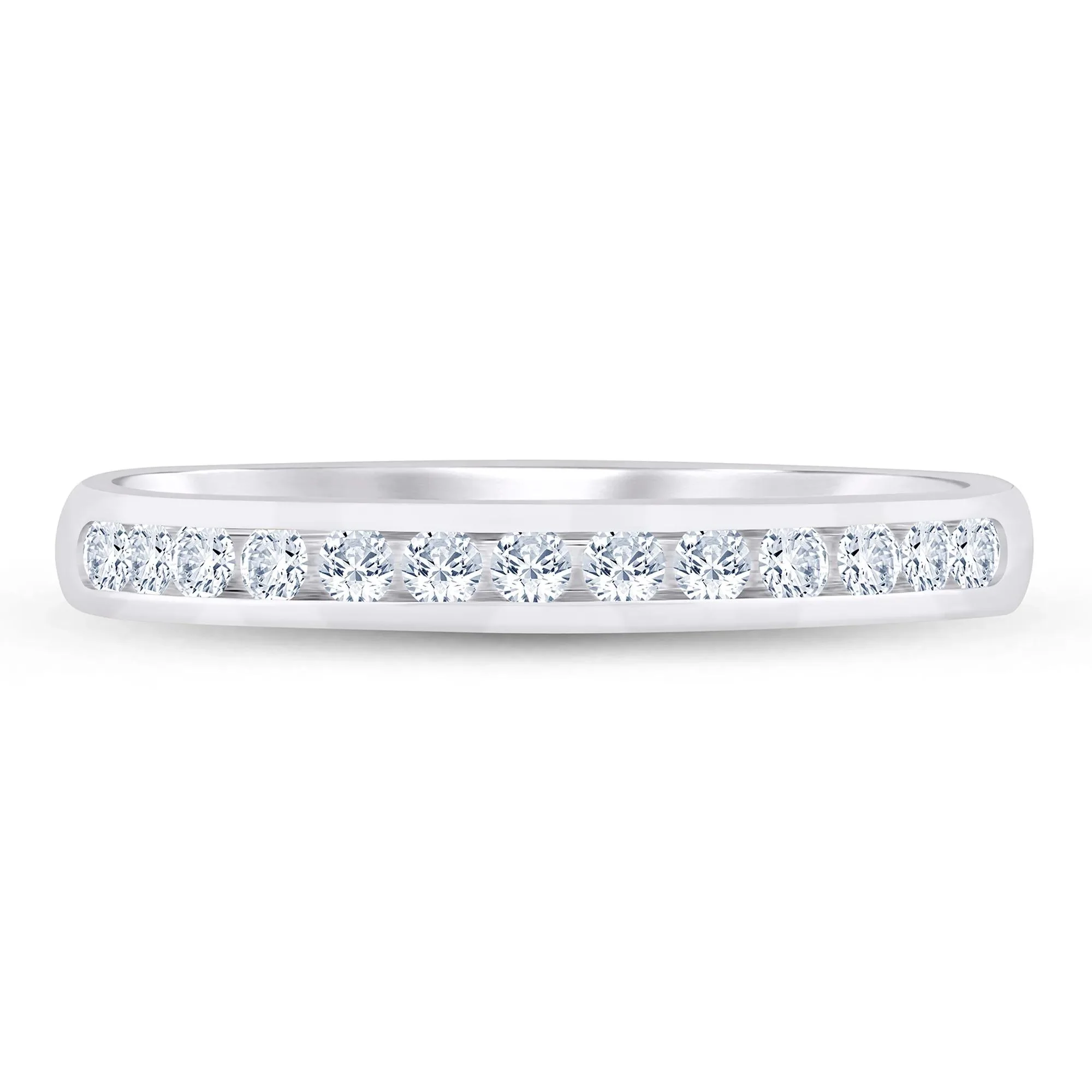1/4 CT. Tw. Lab Grown Diamond Channel-Set Band Ring Platinum White Size 8 2.5mm