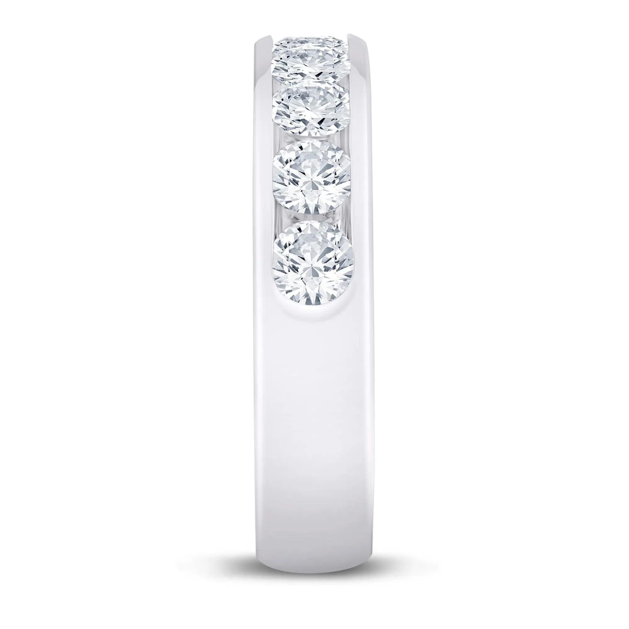1/2 CT. Tw. Lab Grown Diamond Channel-Set Band Ring Platinum White Size 7.5 4.5mm - Image 2