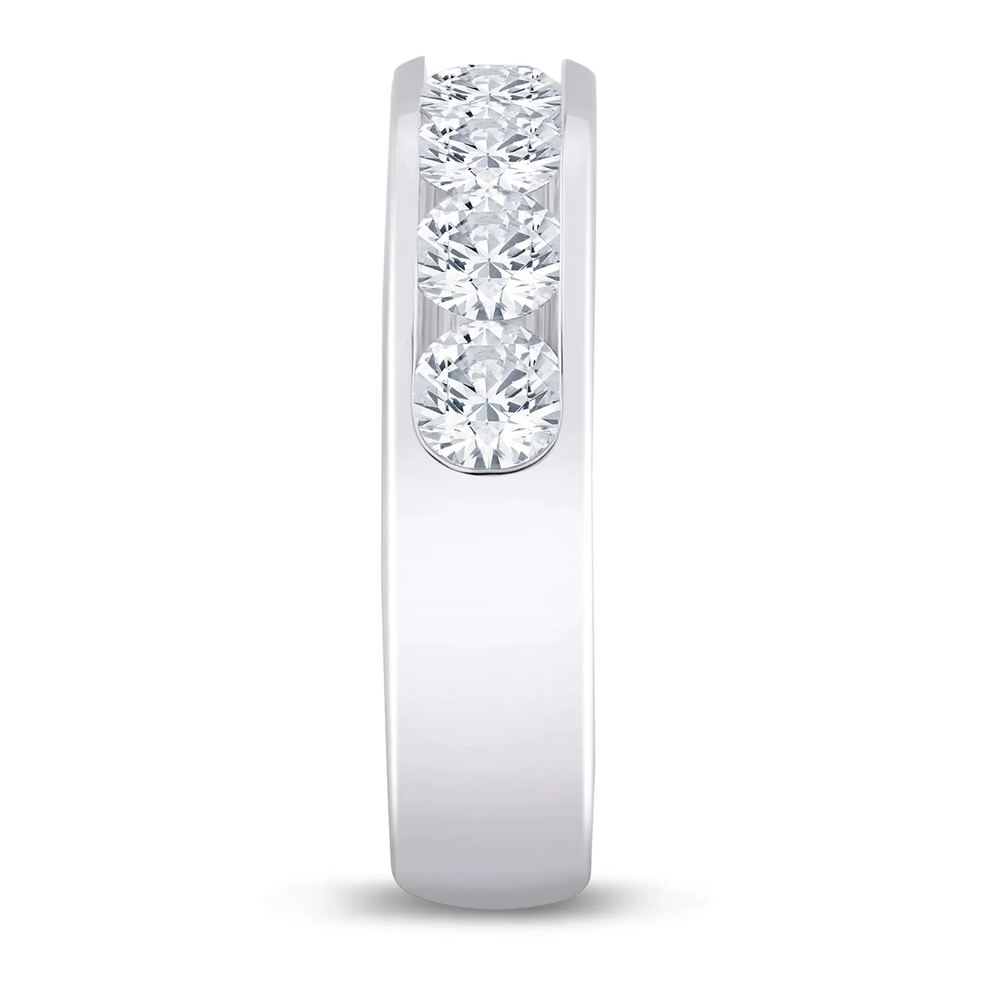 2 CT. Tw. Lab Grown Diamond Channel-Set Band Ring Platinum White Size 6.5 5mm - Image 3