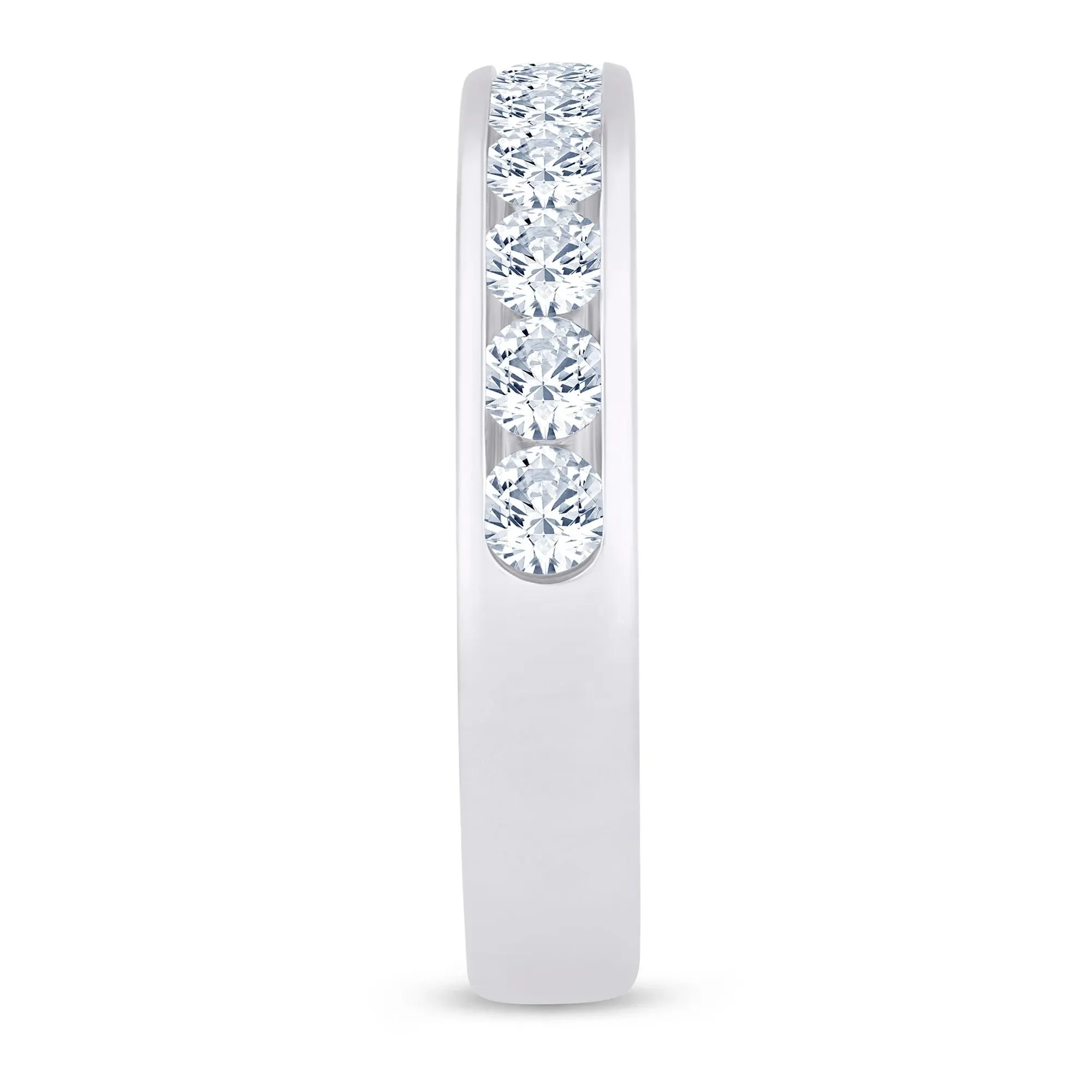 1 CT. Tw. Lab Grown Diamond Anniversary Band Ring Platinum White Size 5 3.5mm - Image 3