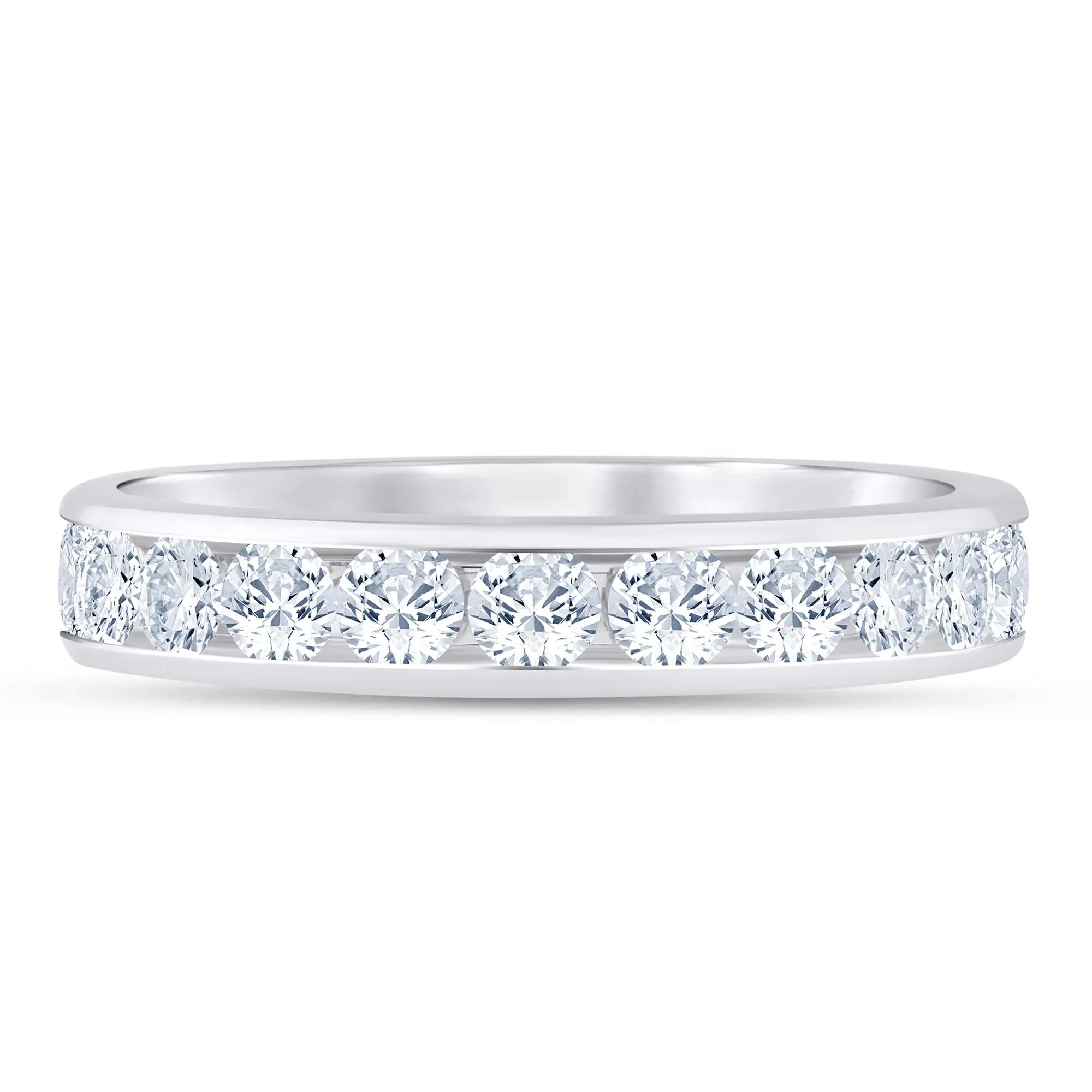 1 CT. Tw. Lab Grown Diamond Anniversary Band Ring Platinum White Size 8 3.5mm