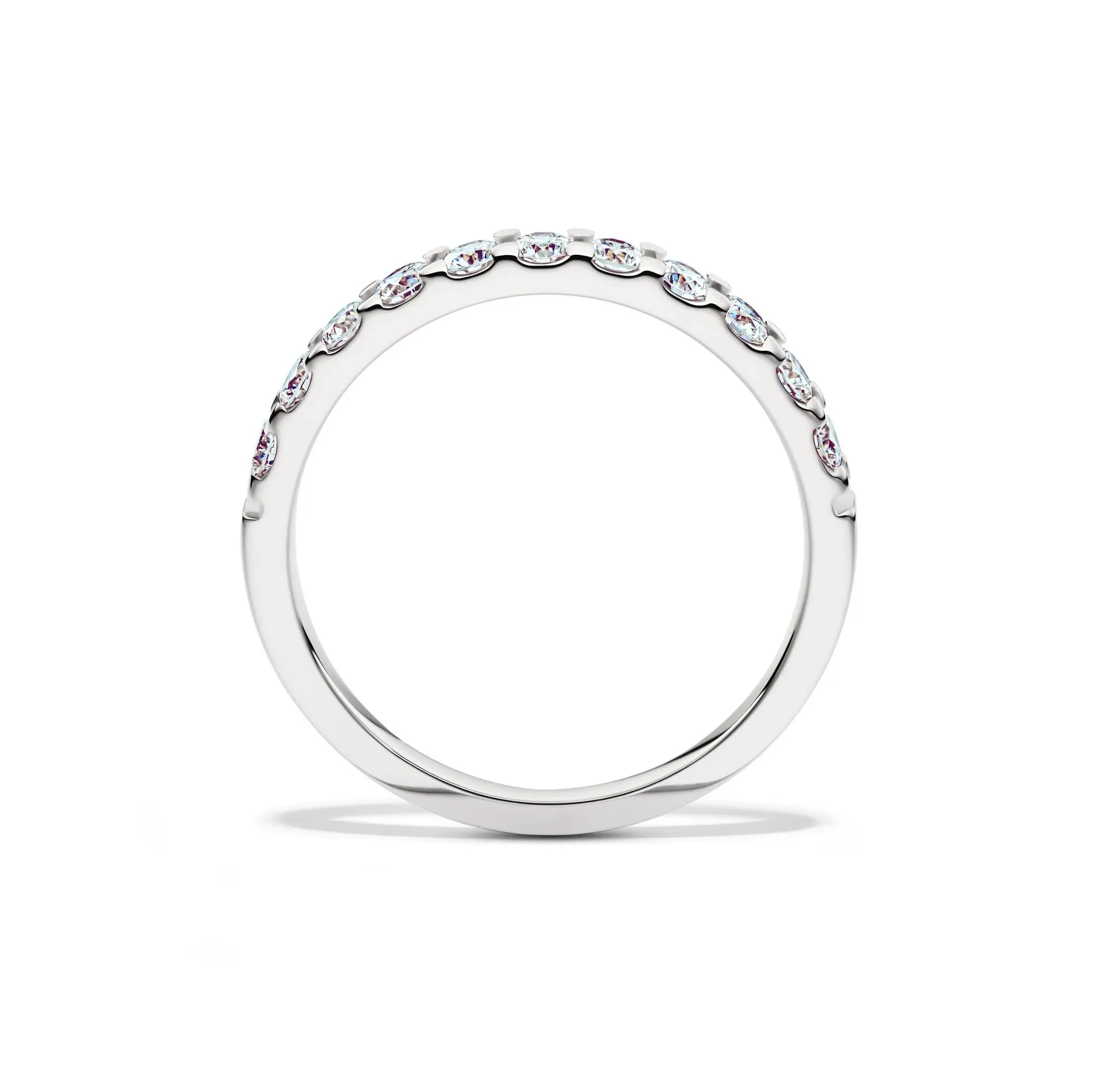 1/2 CT. Tw. Lab Grown Diamond Wedding Band Ring Platinum Round Brilliant Cut White Size 9 1.5mm - Image 2