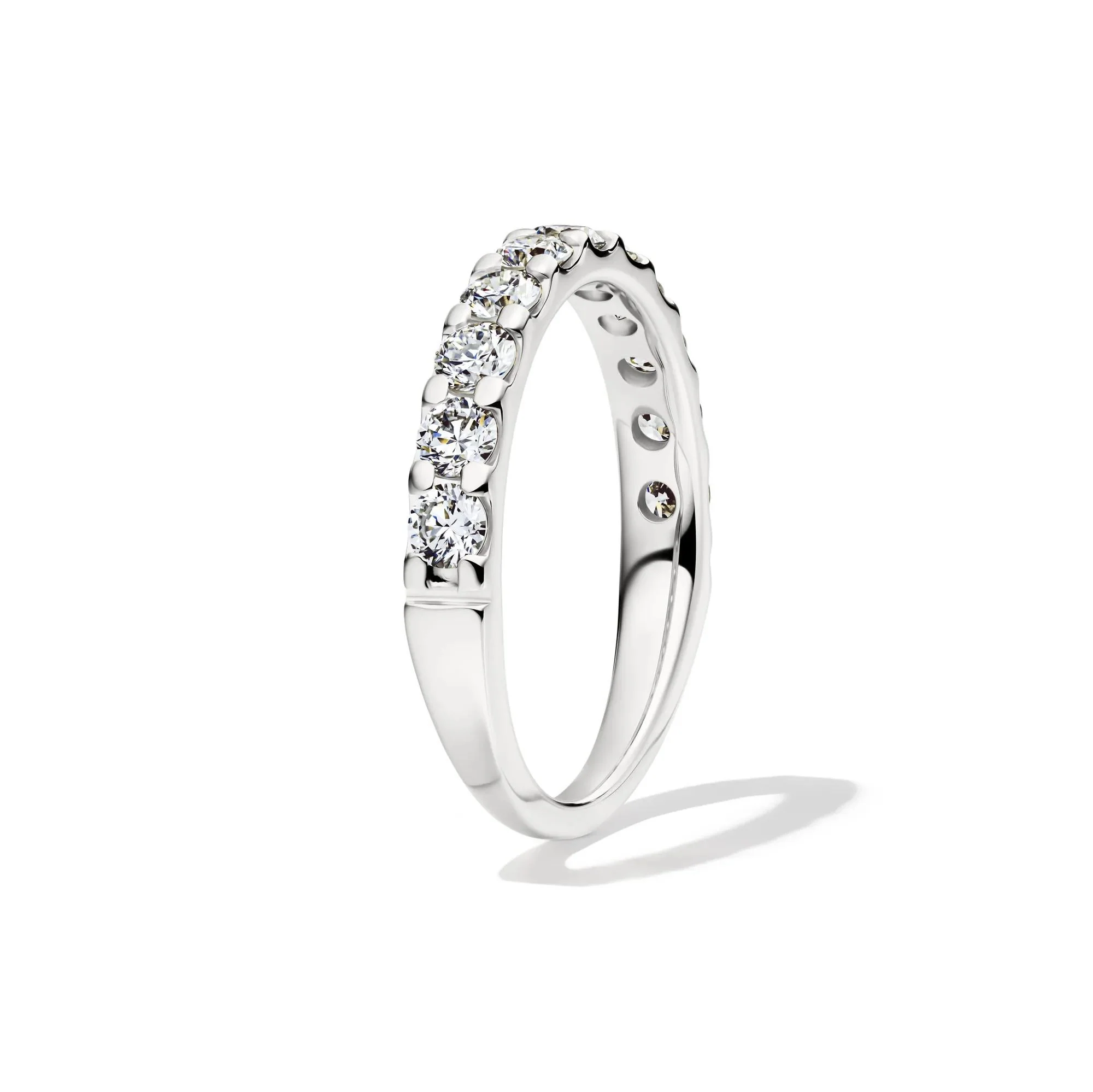 1 CT. Tw. Lab Grown Diamond Wedding Band Ring Platinum Round Brilliant Cut White Size 6 1.5mm - Image 3