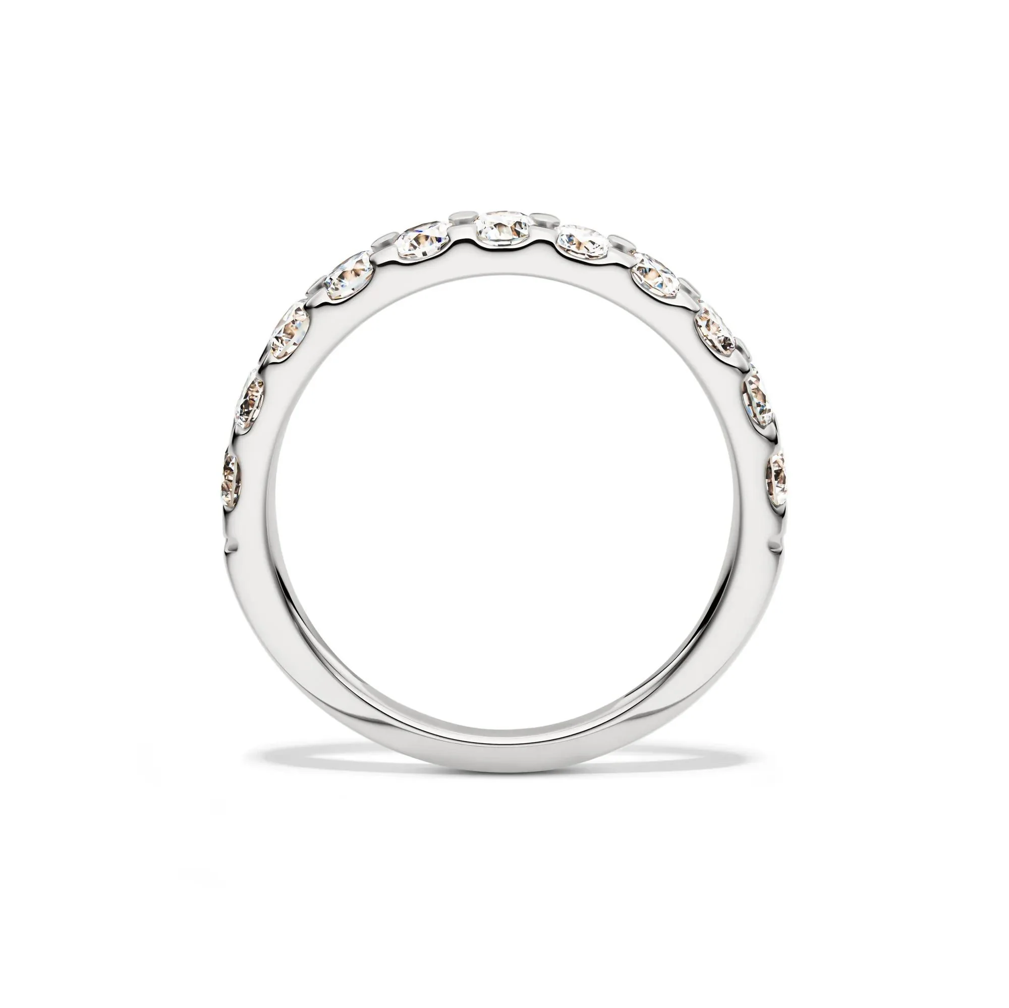 1 CT. Tw. Lab Grown Diamond Wedding Band Ring Platinum Round Brilliant Cut White Size 8.5 1.5mm - Image 2