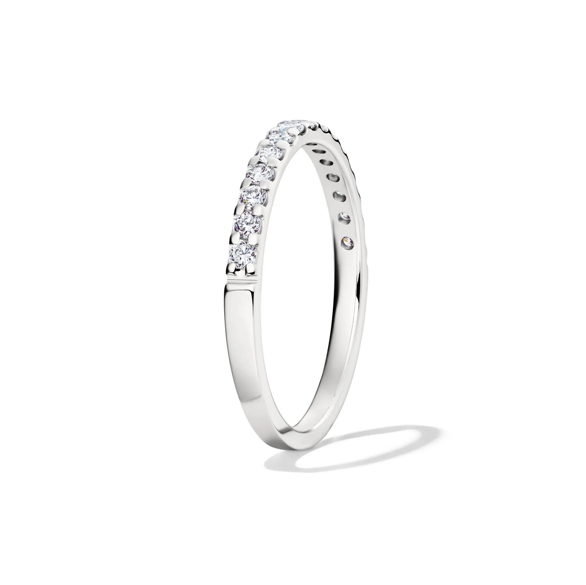 1/4 CT. Tw. Lab Grown Diamond Wedding Band Ring Platinum Round Brilliant Cut White Size 6 1mm - Image 3