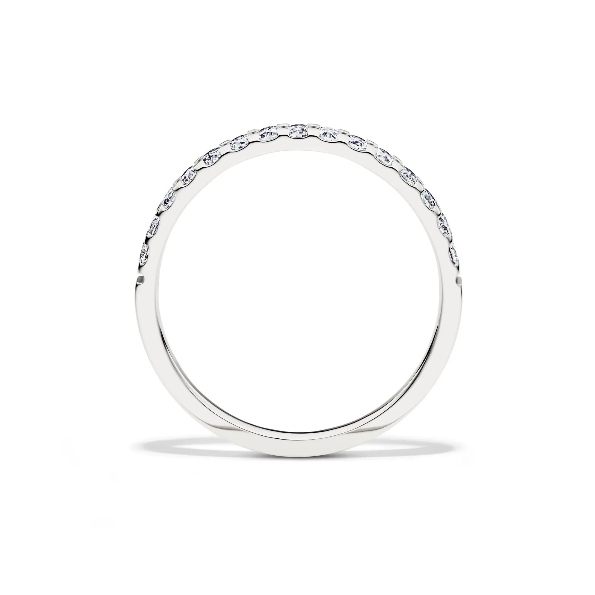 1/4 CT. Tw. Lab Grown Diamond Wedding Band Ring Platinum Round Brilliant Cut White Size 9 1mm - Image 2