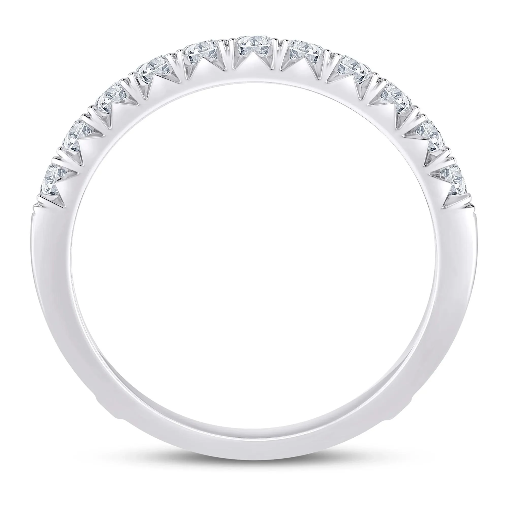 1 CT. Tw. Lab Grown Diamond French Pavé Ring Enhancer Platinum White Size 7.5 7.5mm - Image 2
