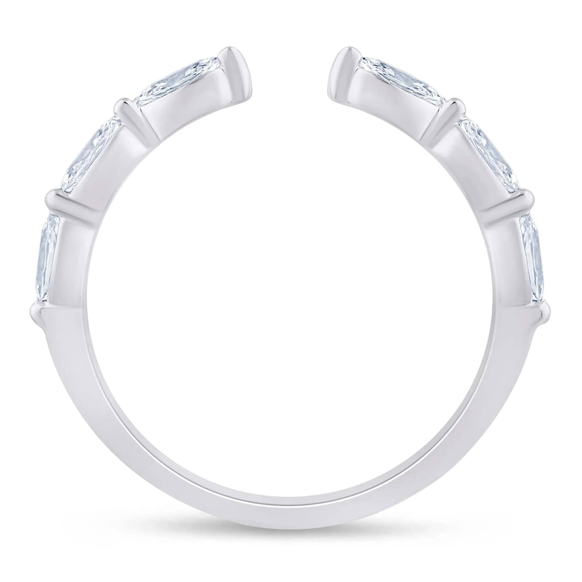 3/8 CT. Tw. Lab Grown Diamond Open Stack Anniversary Band Ring Platinum White Size 5.5 1.5mm - Image 2