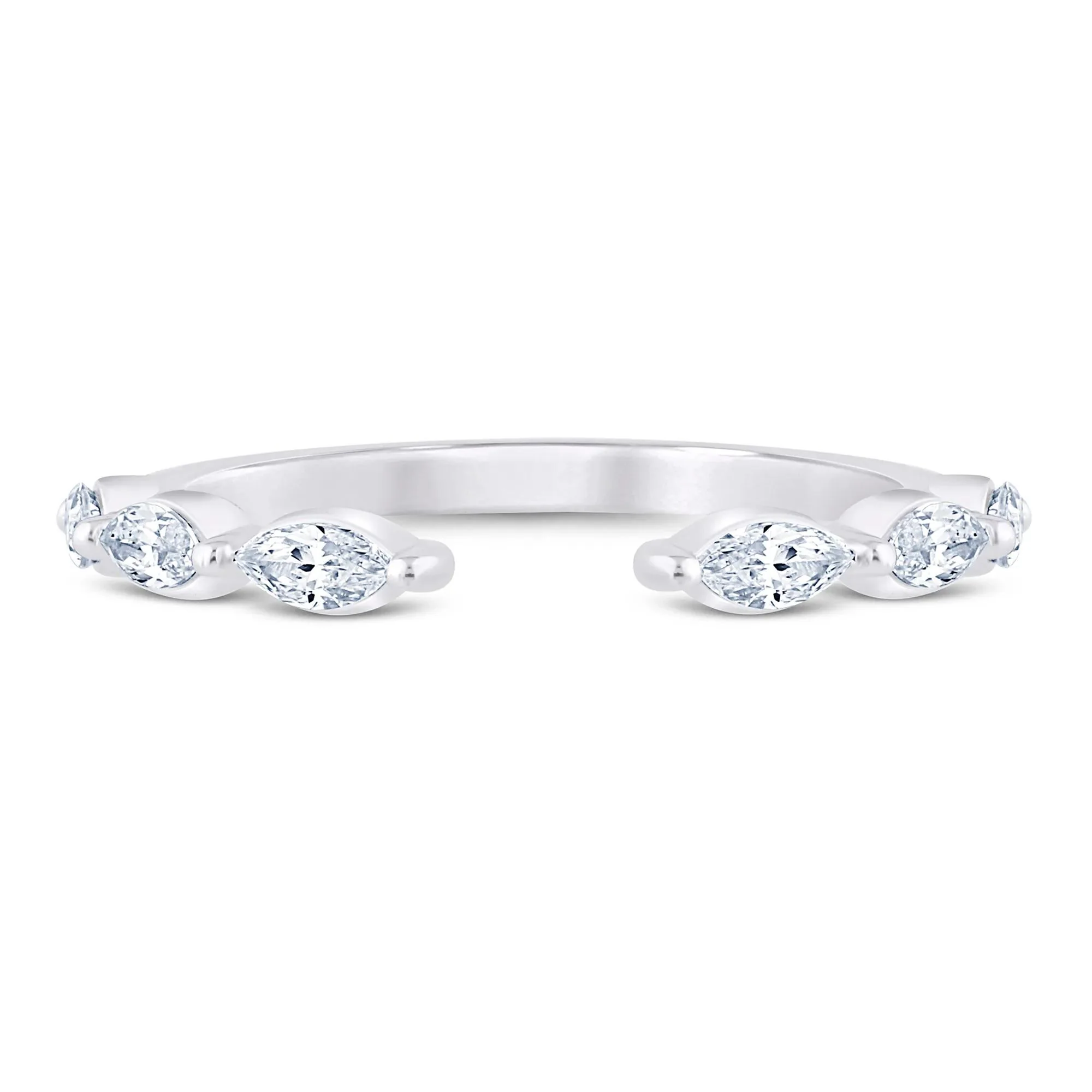 3/8 CT. Tw. Lab Grown Diamond Open Stack Anniversary Band Ring Platinum White Size 9 1.5mm