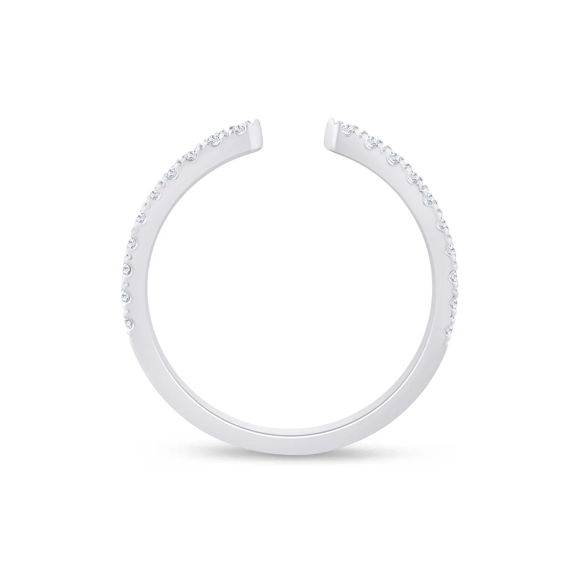 1/4 CT. Tw. Lab Grown Diamond Open Band Ring Platinum Round Brilliant Cut White Size 6.5 1.5mm - Image 2