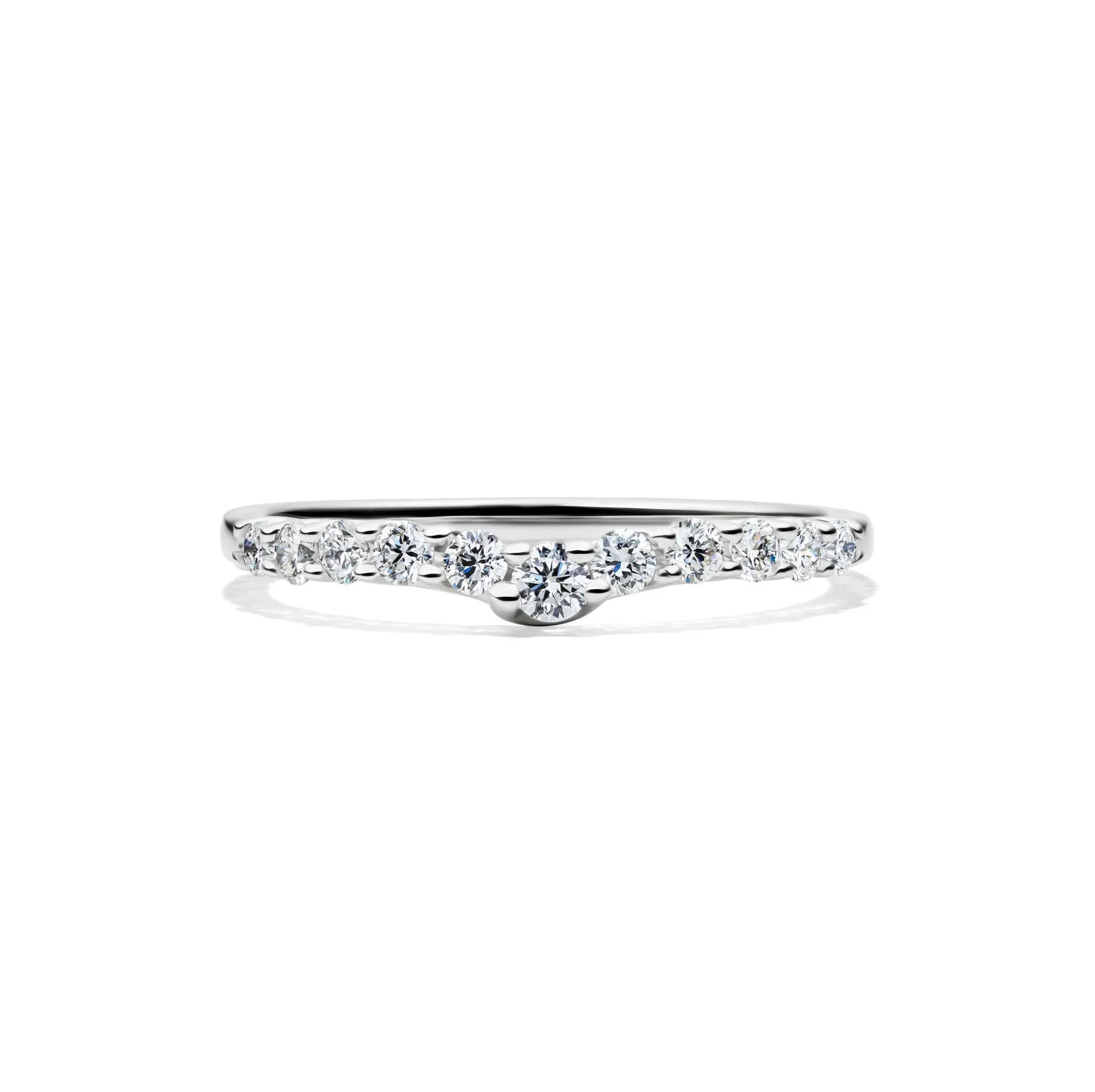 1/3 CT. Tw. Lab Grown Diamond Chevron Band Ring Platinum White Size 8.5 1.5mm