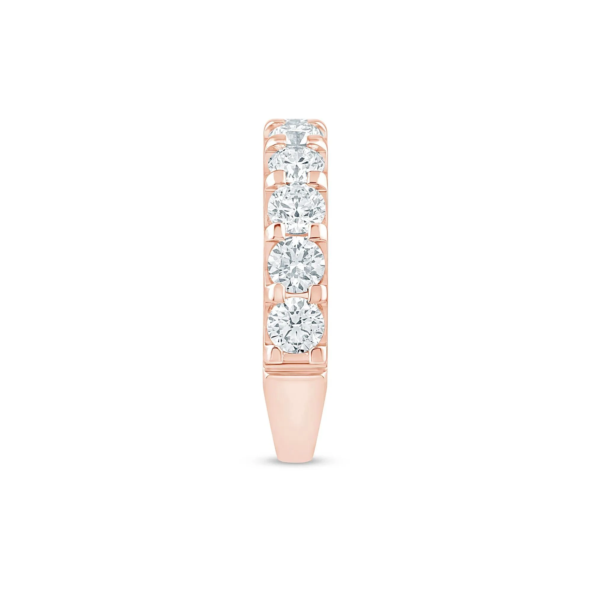 2 CT. Tw. Lab Grown Diamond Wedding Band Ring 14K Rose Gold Round Brilliant Cut Size 8 2mm - Image 3