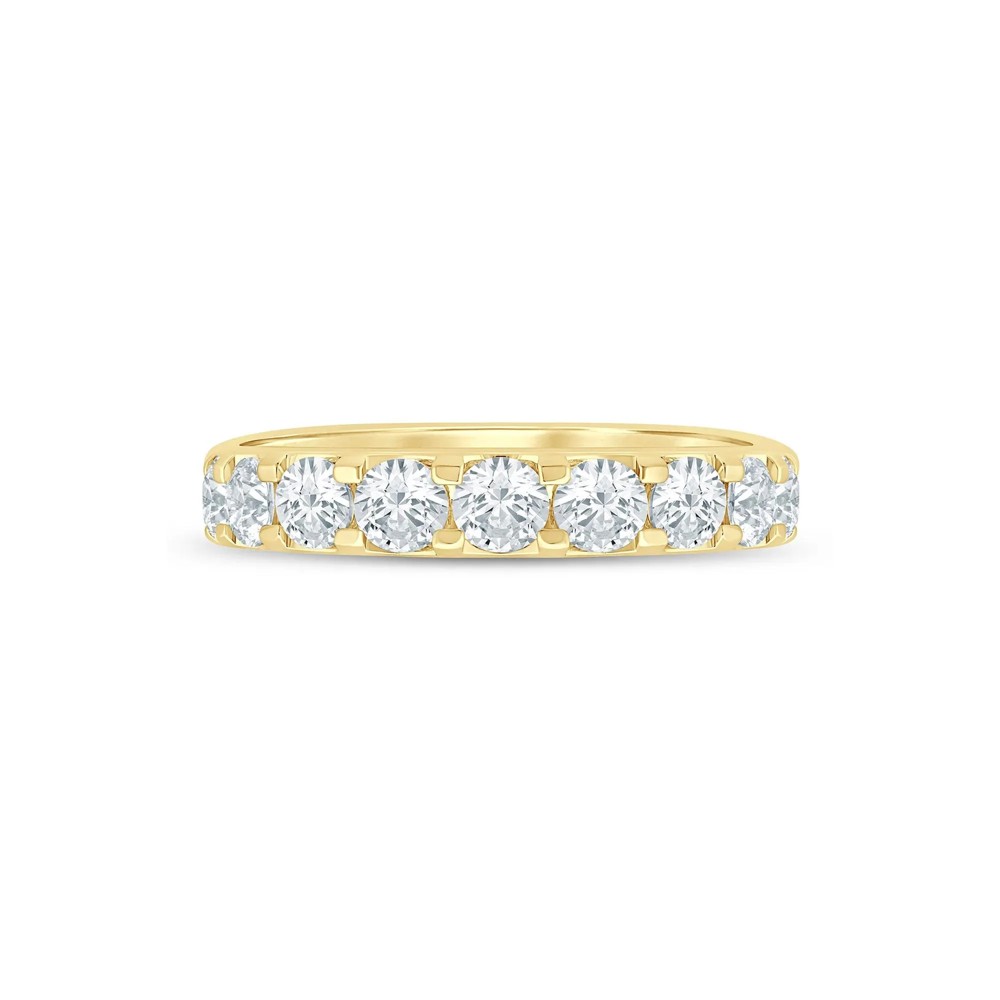 2 CT. Tw. Lab Grown Diamond Band Ring 14K Yellow Gold Round Brilliant Cut Size 6 2mm