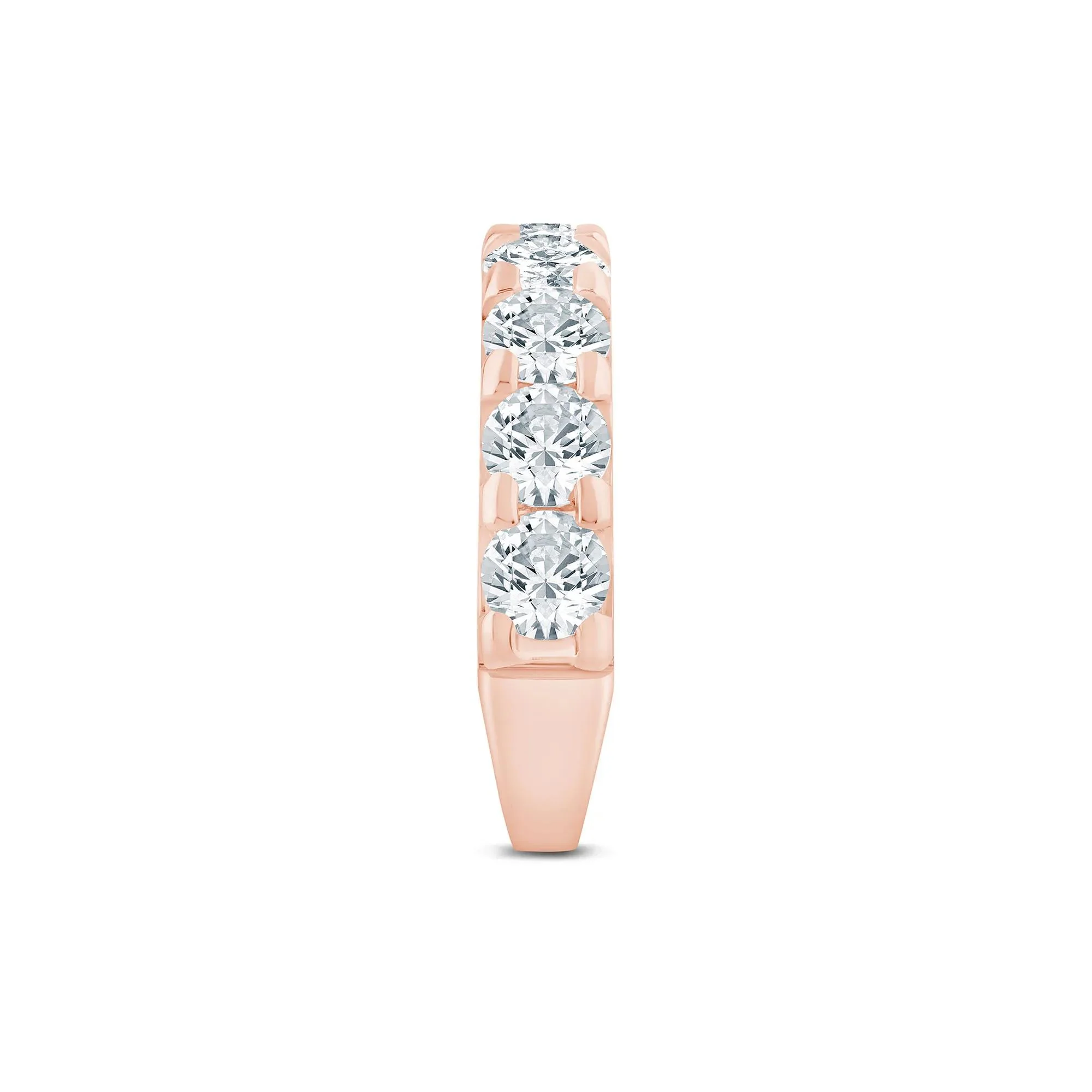 3 CT. Tw. Lab Grown Diamond Wedding Band Ring 14K Rose Gold Round Brilliant Cut Size 5.5 3mm - Image 3