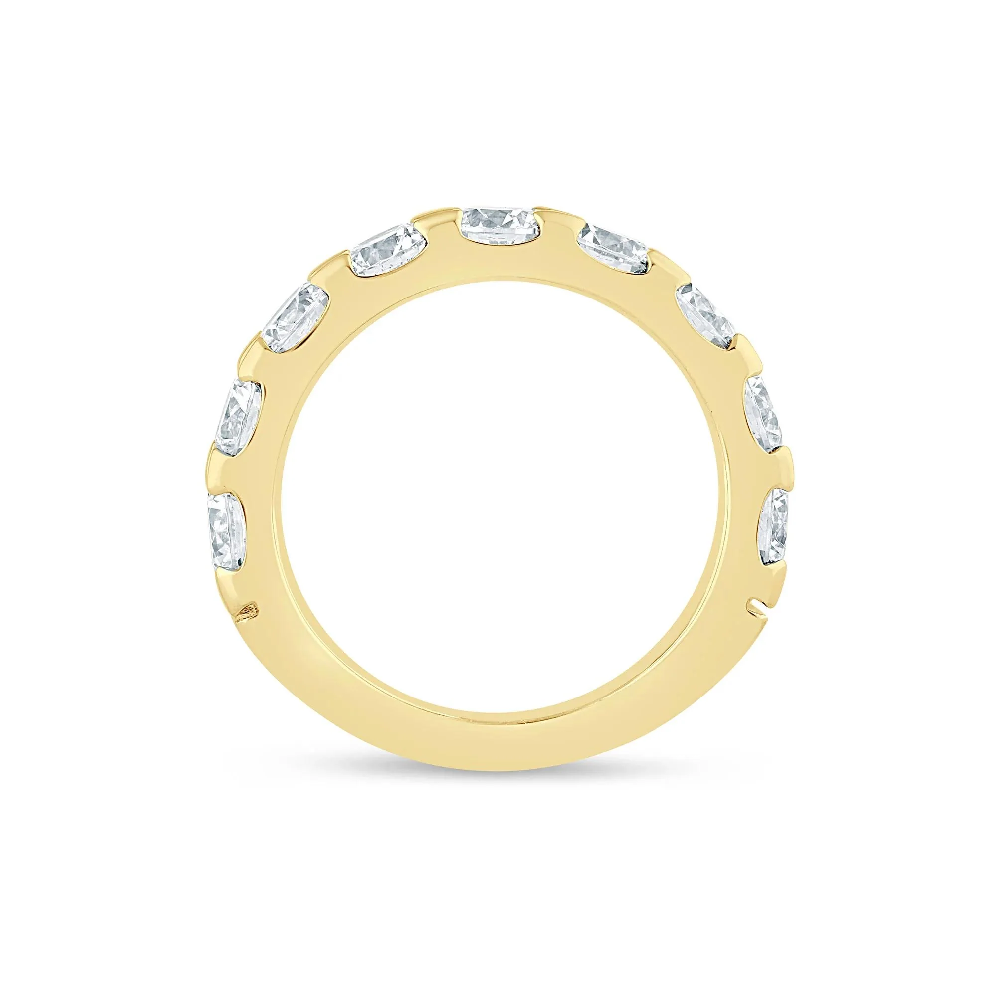 3 CT. Tw. Lab Grown Diamond Wedding Band Ring 14K Yellow Gold Round Brilliant Cut Size 6 3mm - Image 2