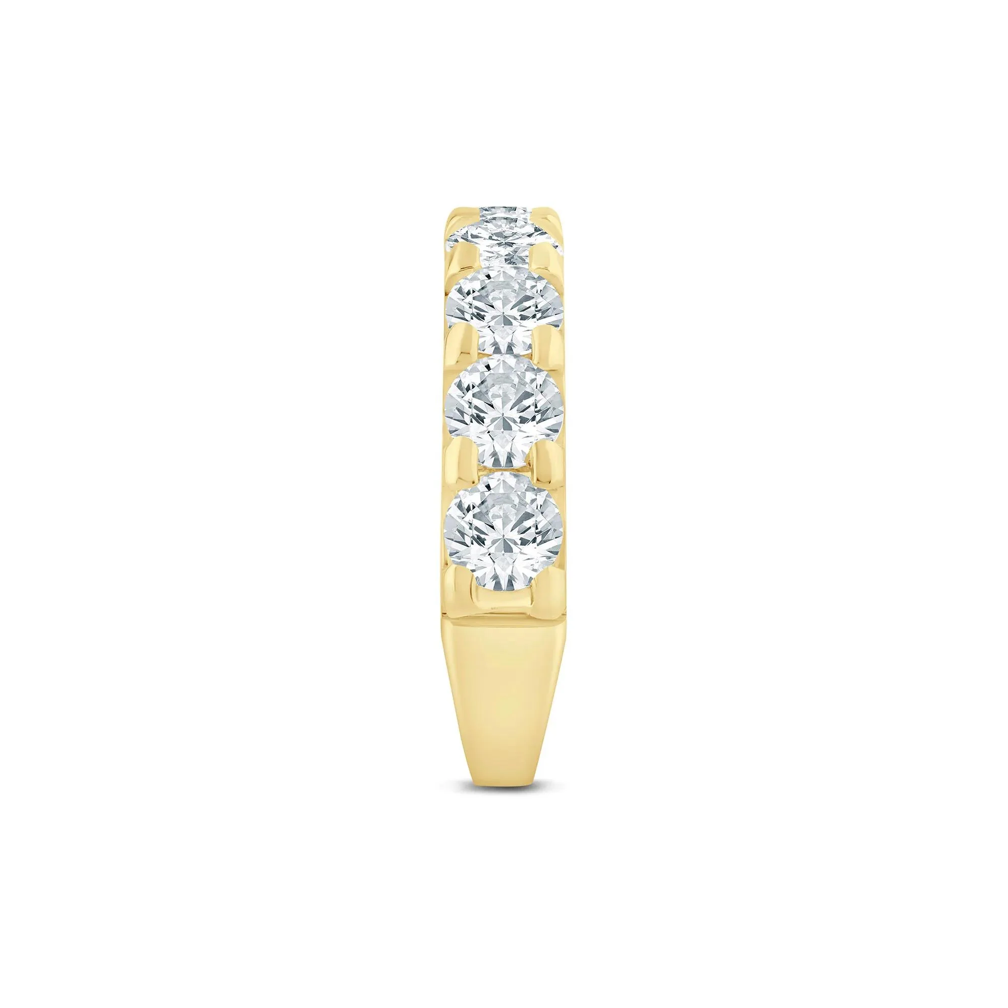 3 CT. Tw. Lab Grown Diamond Wedding Band Ring 14K Yellow Gold Round Brilliant Cut Size 8.5 3mm - Image 3