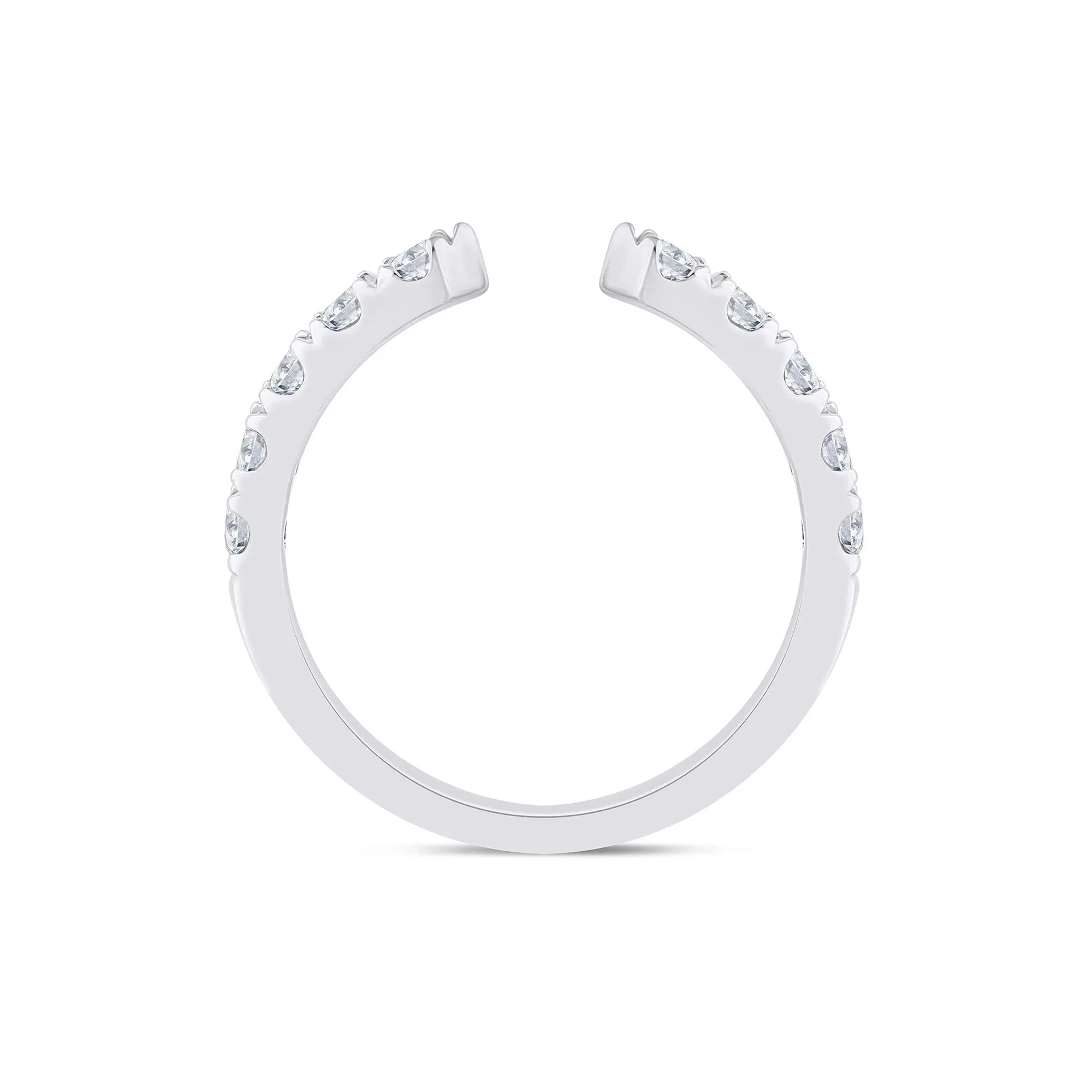 1/3 CT. Tw. Lab Grown Diamond Open Anniversary Band Ring Platinum Round Brilliant Cut White Size 4 2.5mm - Image 2