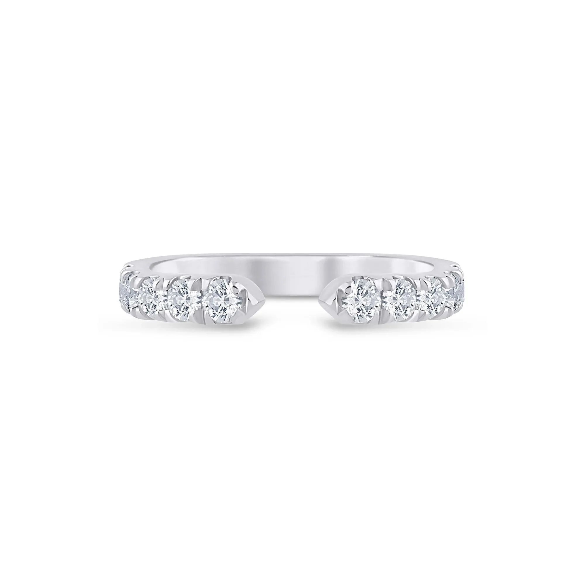 1/3 CT. Tw. Lab Grown Diamond Open Anniversary Band Ring Platinum Round Brilliant Cut White Size 4.5 2.5mm