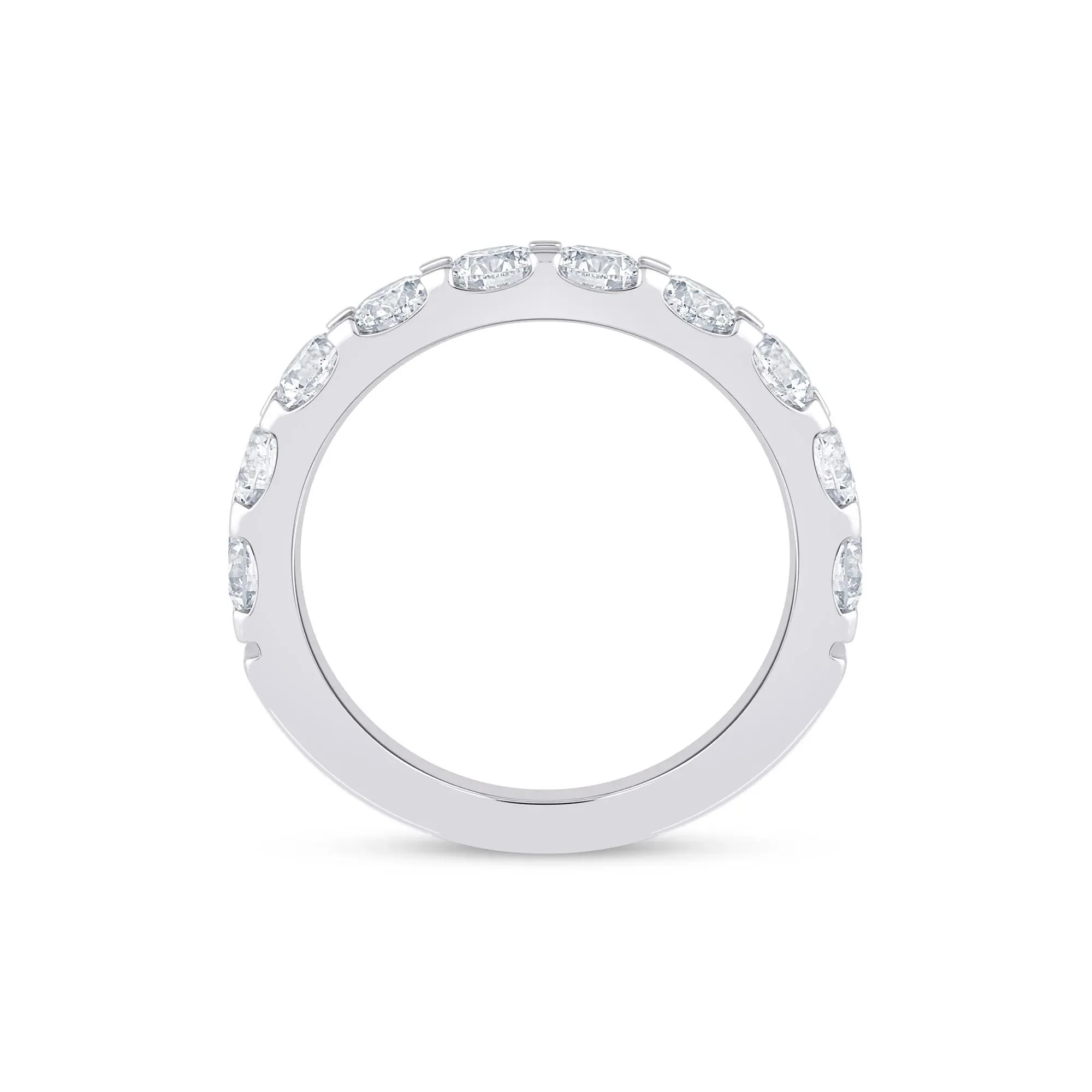 2 CT. Tw. Lab Grown Diamond Wedding Band Ring Platinum Round Brilliant Cut White Size 7.5 2mm - Image 2