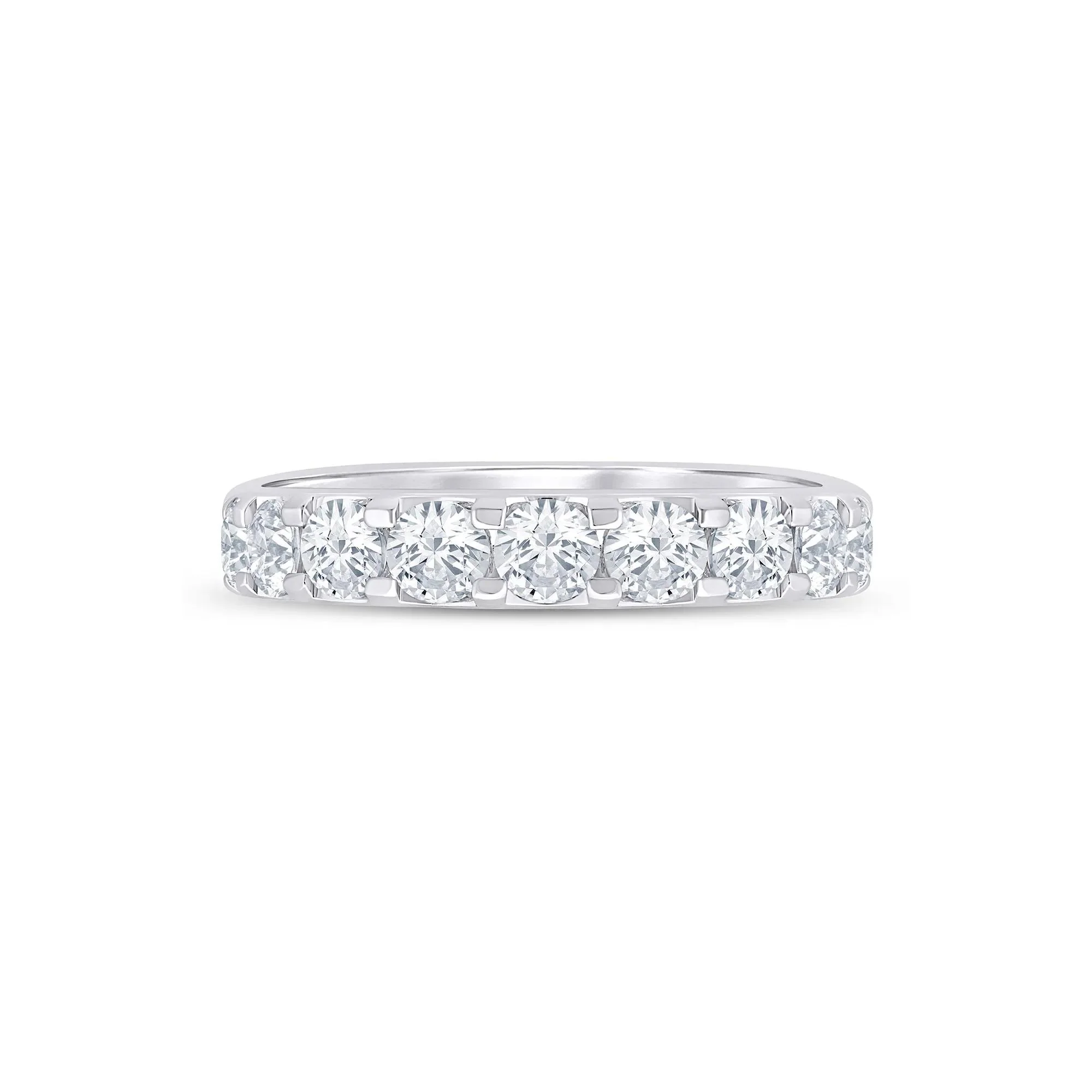 2 CT. Tw. Lab Grown Diamond Wedding Band Ring Platinum Round Brilliant Cut White Size 9 2mm