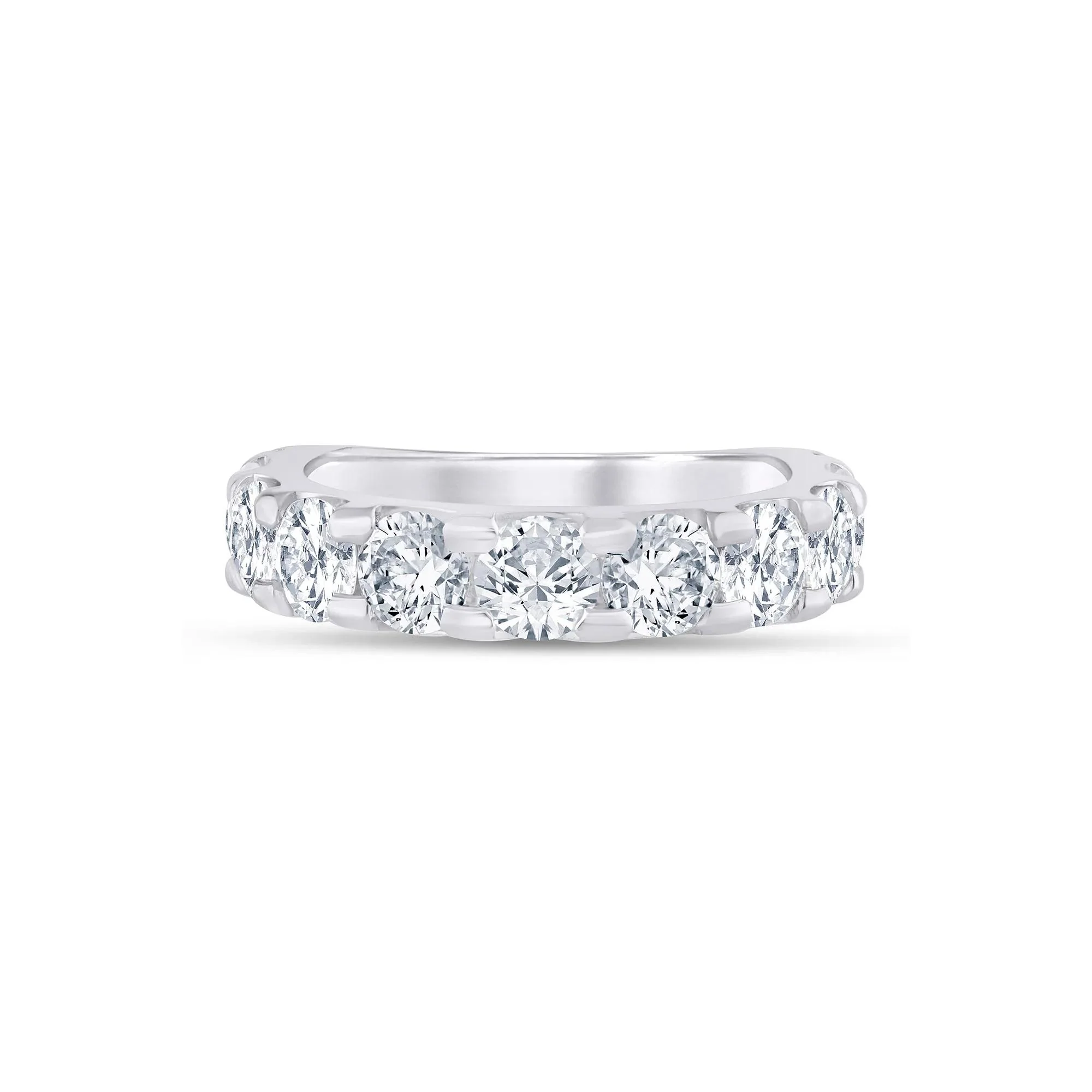 3 CT. Tw. Lab Grown Diamond Wedding Band Ring Platinum Round Brilliant Cut White Size 6.5 3mm