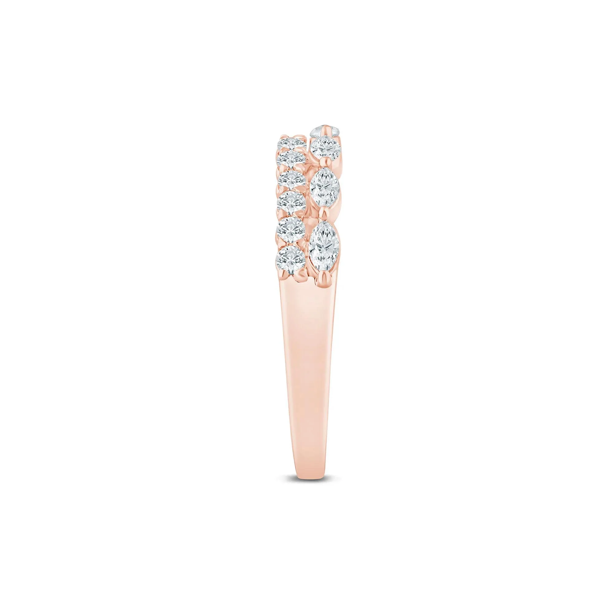 1/2 CT. Tw. Lab Grown Diamond Open Multi-Row Band Ring 14K Rose Gold Size 6 1.5mm - Image 3