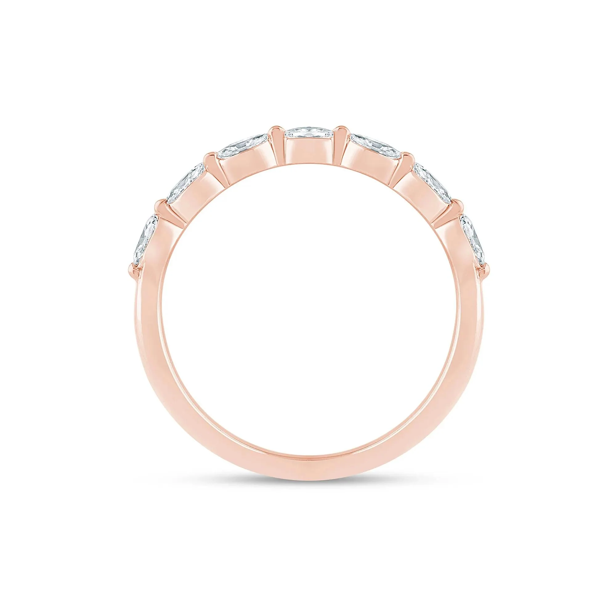 1/2 CT. Tw. Lab Grown Diamond Open Multi-Row Band Ring 14K Rose Gold Size 8.5 1.5mm - Image 2