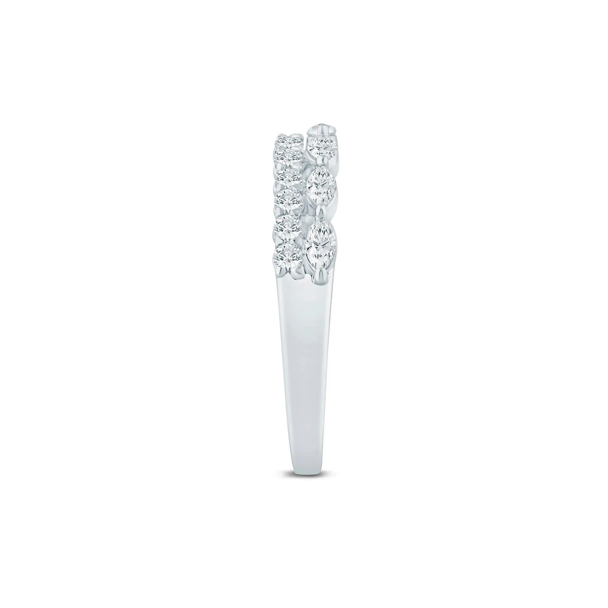 1/2 CT. Tw. Lab Grown Diamond Open Multi-Row Band Ring 14K White Gold Size 7.5 1.5mm - Image 3
