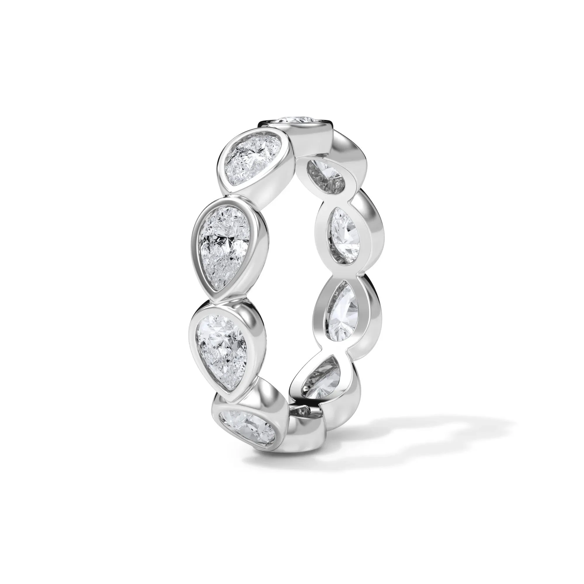 2 1/4 CT. Tw. Lab Grown Diamond Bezel-Set Eternity Band Ring 14K White Gold Size 6.5 3mm - Image 3