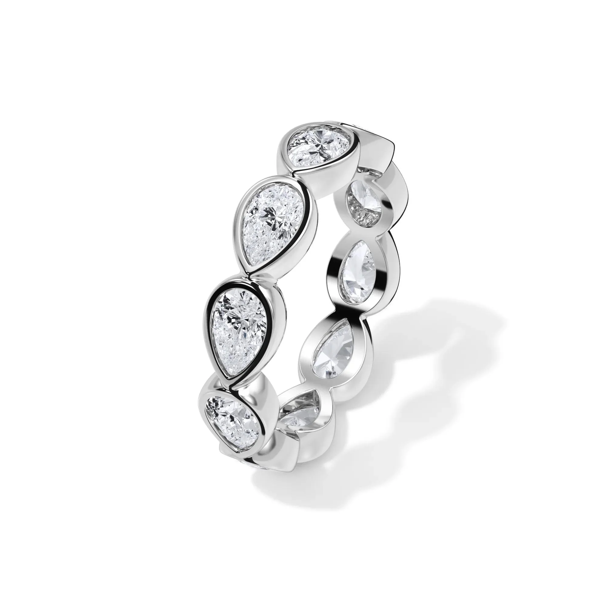 2 1/4 CT. Tw. Lab Grown Diamond Bezel-Set Eternity Band Ring 14K White Gold Size 6.5 3mm - Image 4
