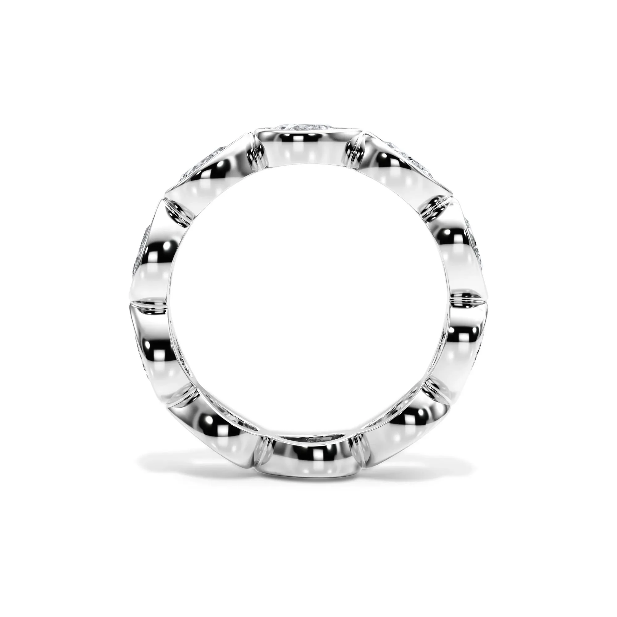 2 1/4 CT. Tw. Lab Grown Diamond Bezel-Set Eternity Band Ring Platinum White Size 5.5 3mm - Image 2