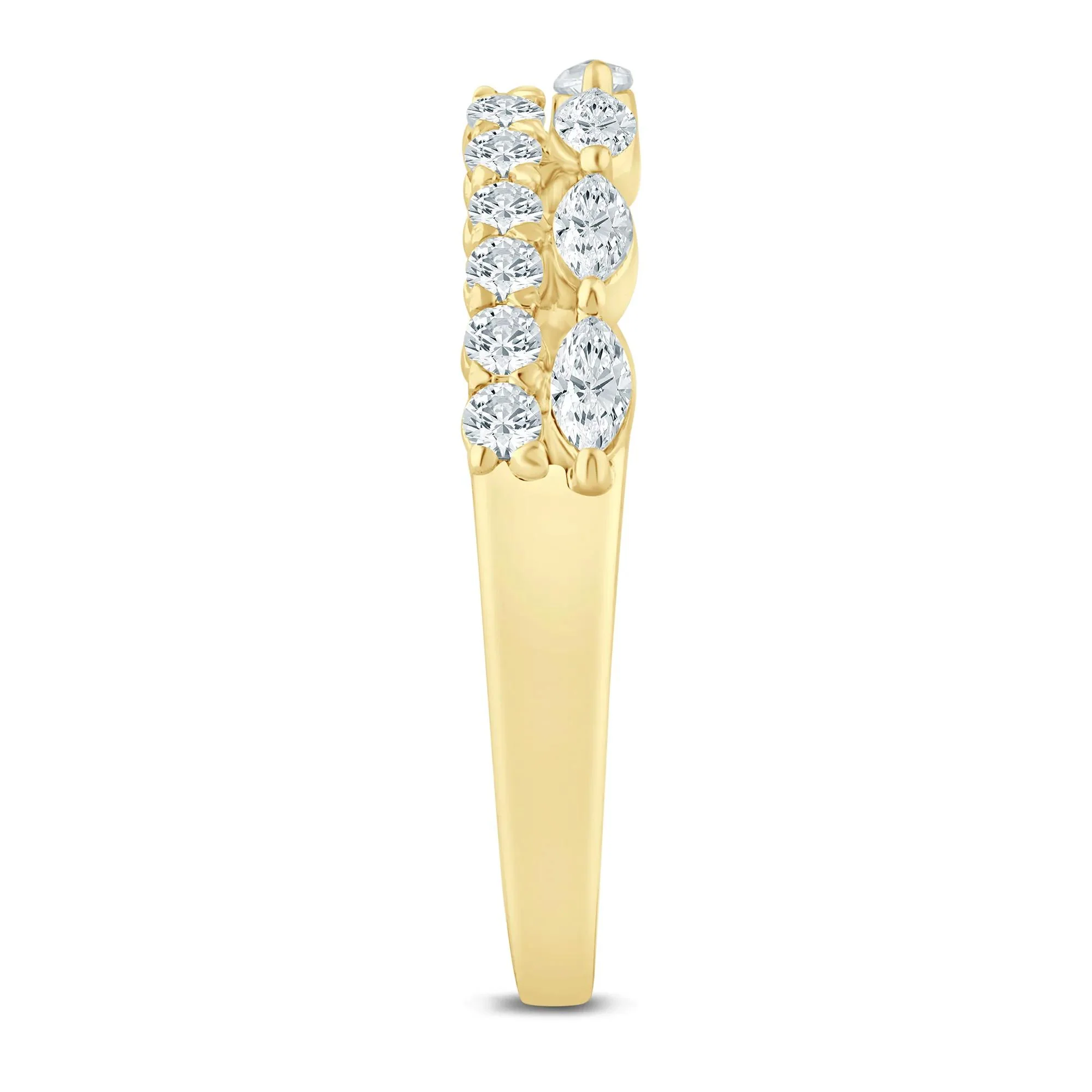 1/2 CT. Tw. Lab Grown Diamond Open Multi-Row Band Ring 14K Yellow Gold Size 9 1.5mm - Image 3