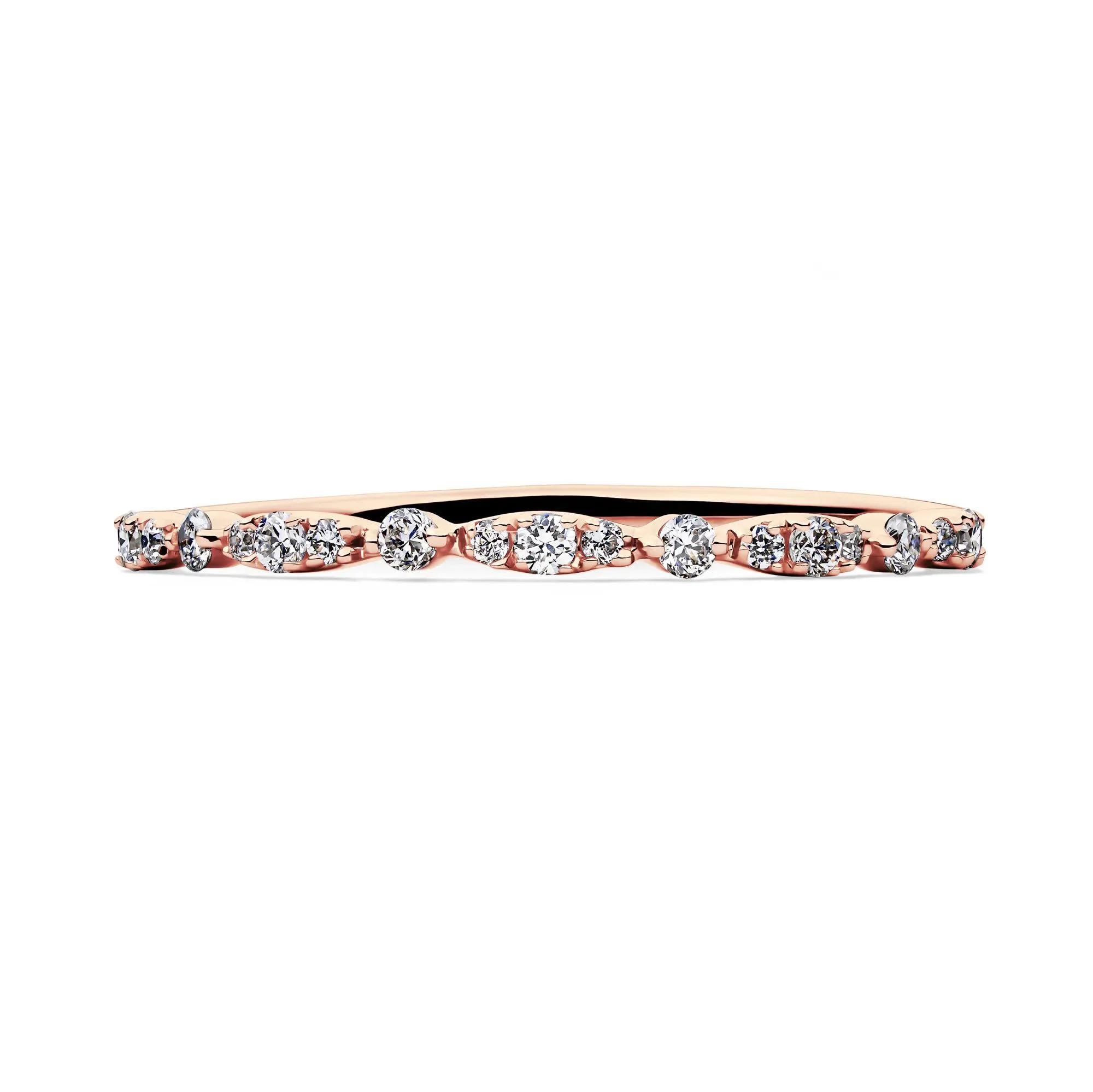 1/7 CT. Tw. Lab Grown Diamond Stack Band Ring 10K Rose Gold Size 7.5 1.5mm