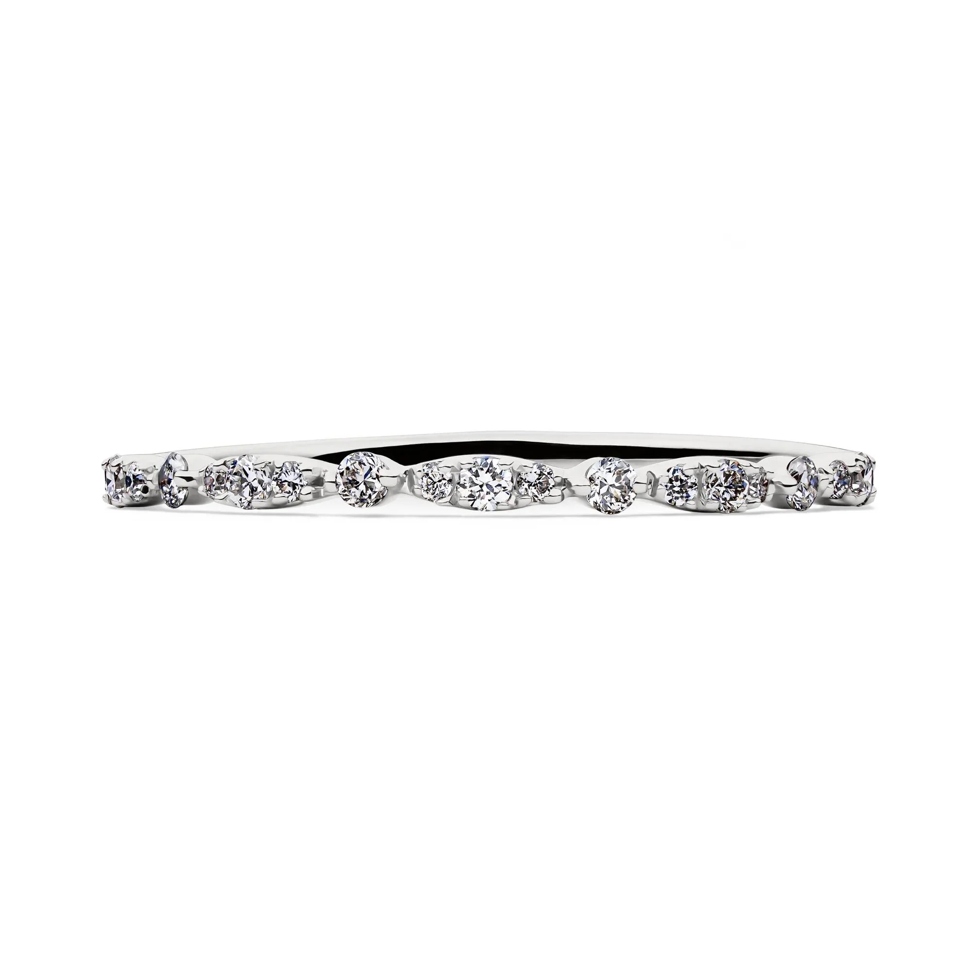 1/7 CT. Tw. Lab Grown Diamond Stack Band Ring 10K White Gold Size 6.5 1.5mm