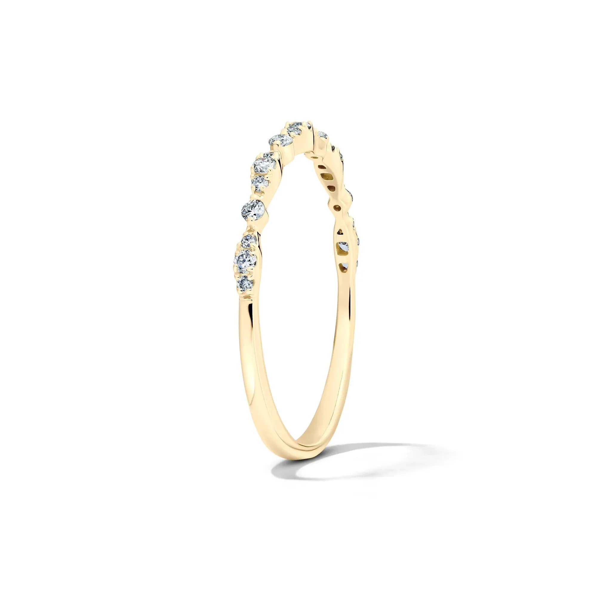 1/7 CT. Tw. Lab Grown Diamond Stack Band Ring 10K Yellow Gold Size 5.5 1.5mm - Image 3