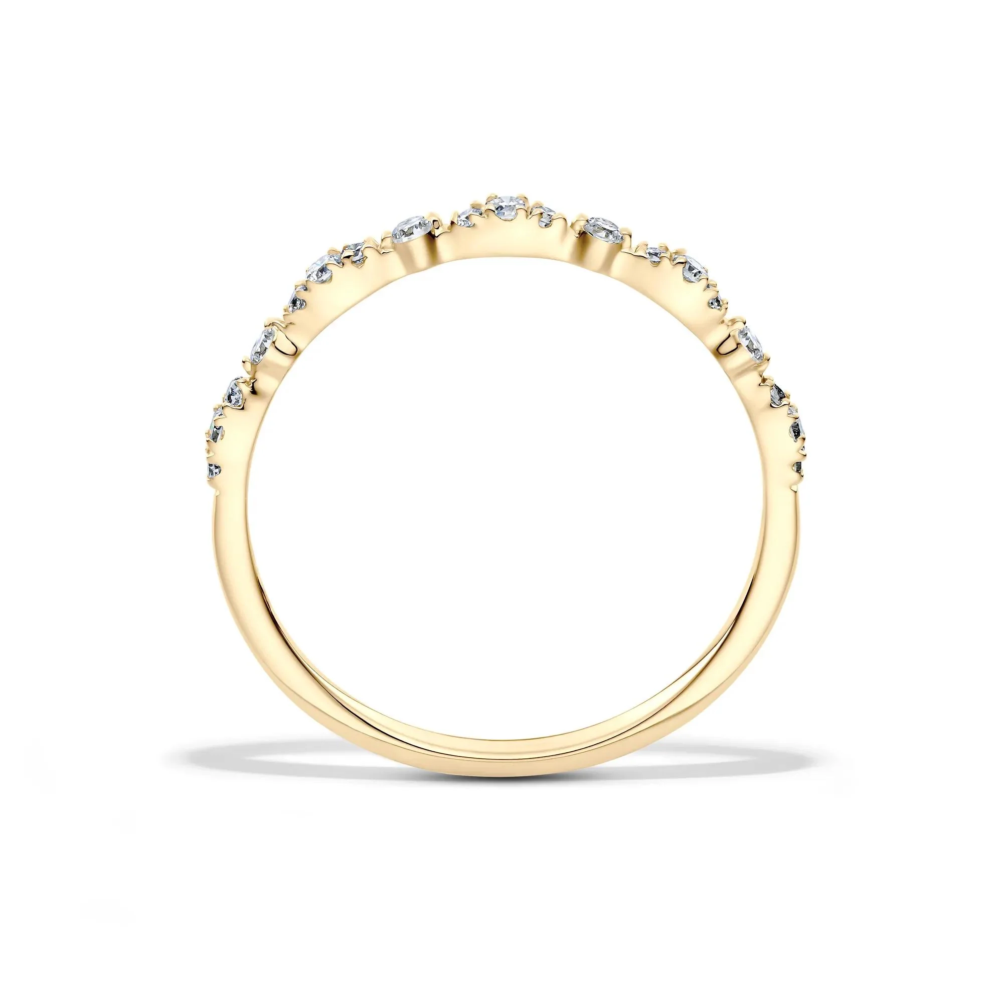1/7 CT. Tw. Lab Grown Diamond Stack Band Ring 10K Yellow Gold Size 7 1.5mm - Image 2