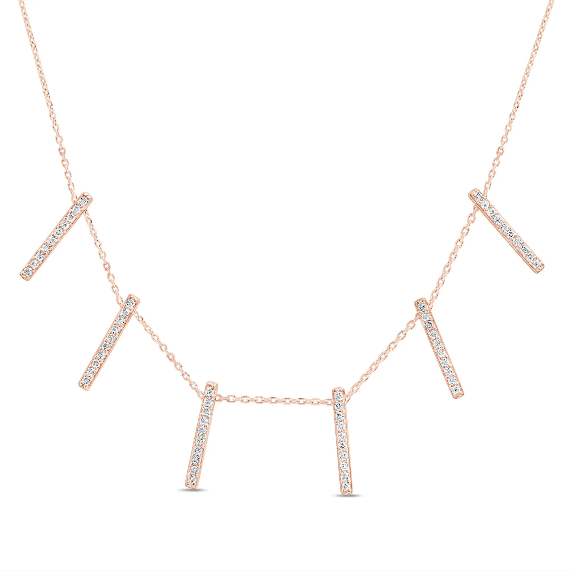 3/8 CT. Tw. Diamond Necklace 10K Rose Gold Size 18"