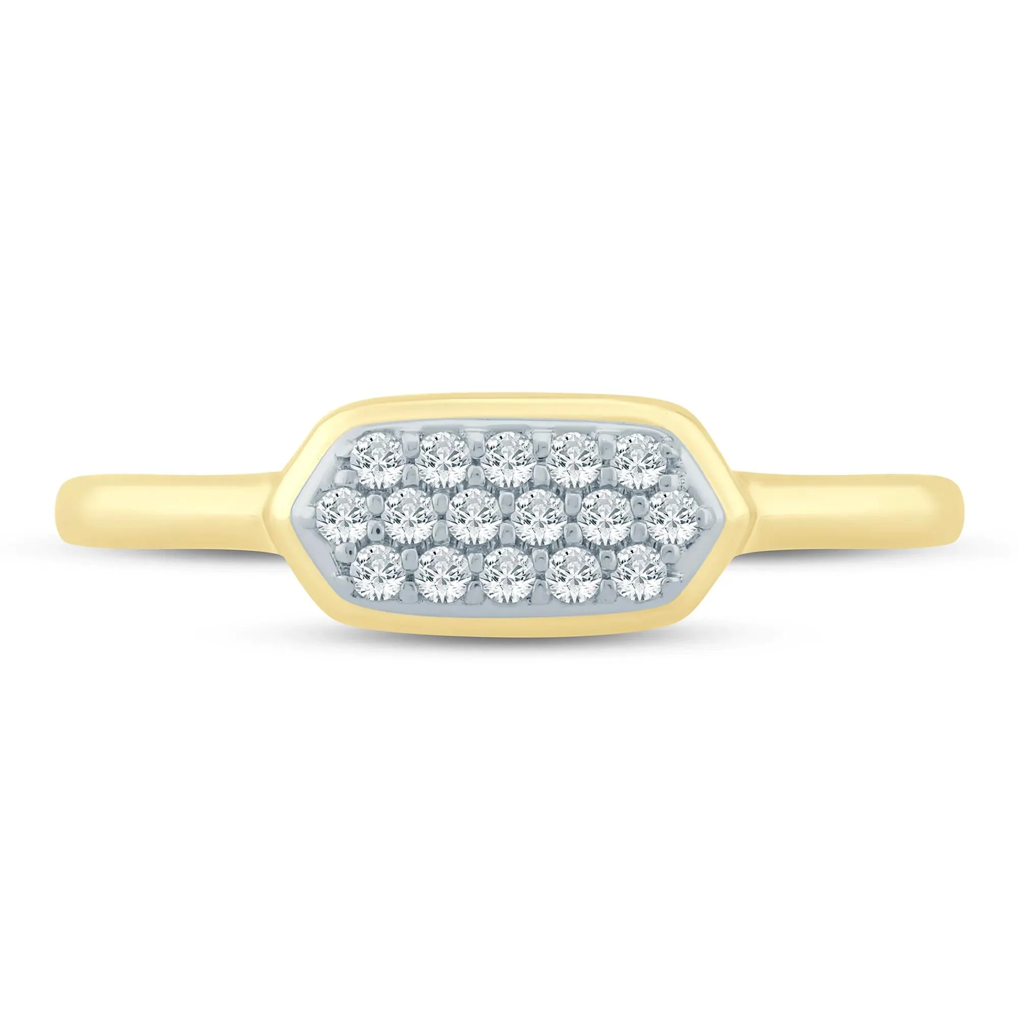 1/8 CT. Tw. Diamond Ring 10K Yellow Gold Size 7.5 1.5mm