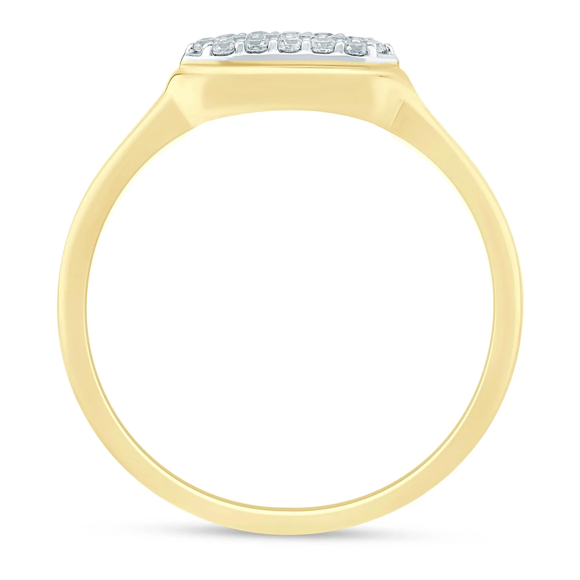 1/8 CT. Tw. Diamond Ring 10K Yellow Gold Size 7.5 1.5mm - Image 2