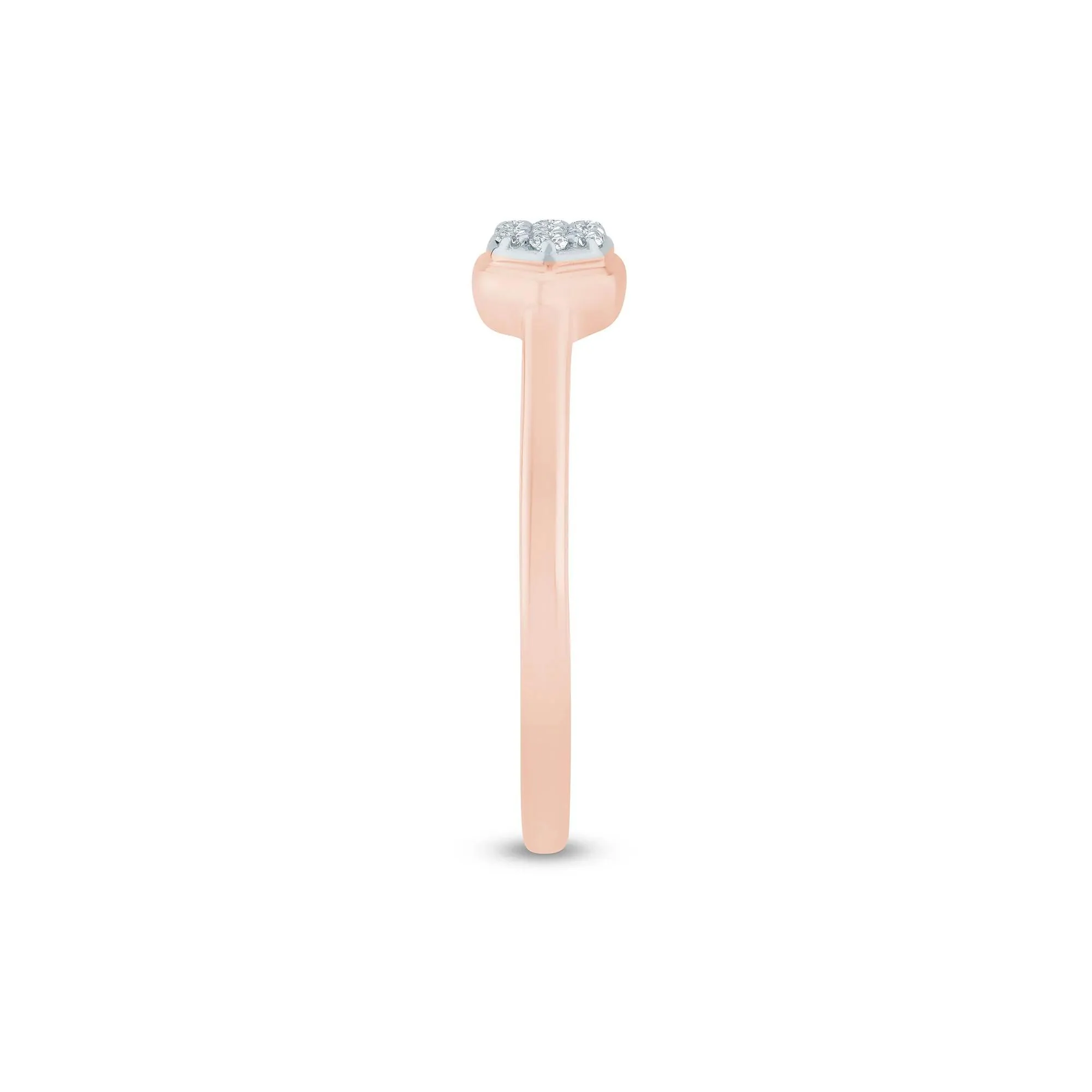 1/8 CT. Tw. Diamond Ring 10K Rose Gold Size 6.5 1.5mm - Image 3